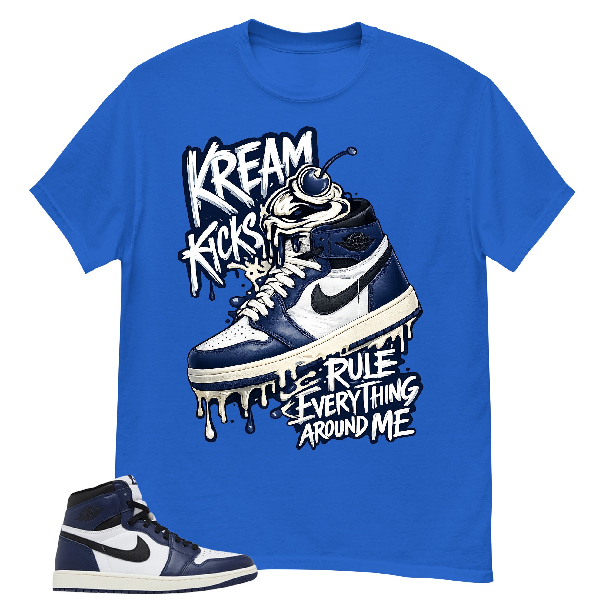 Blue Midnight Navy 1s Shirt Kream Kicks Graphic