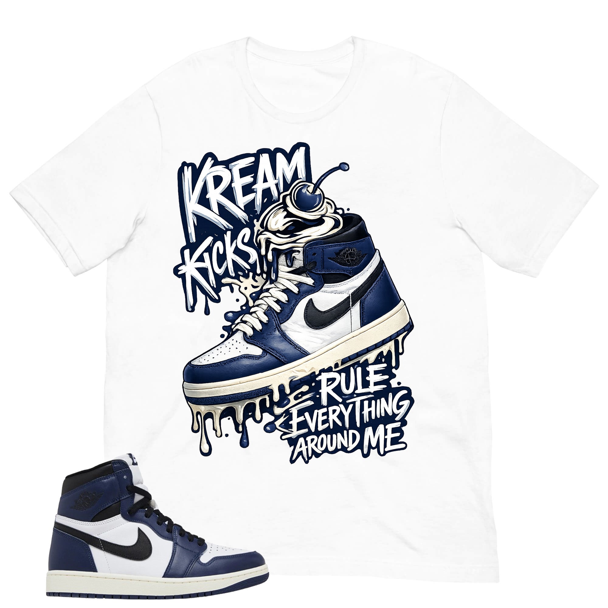 Blue Midnight Navy 1s Shirt Kream Kicks Graphic