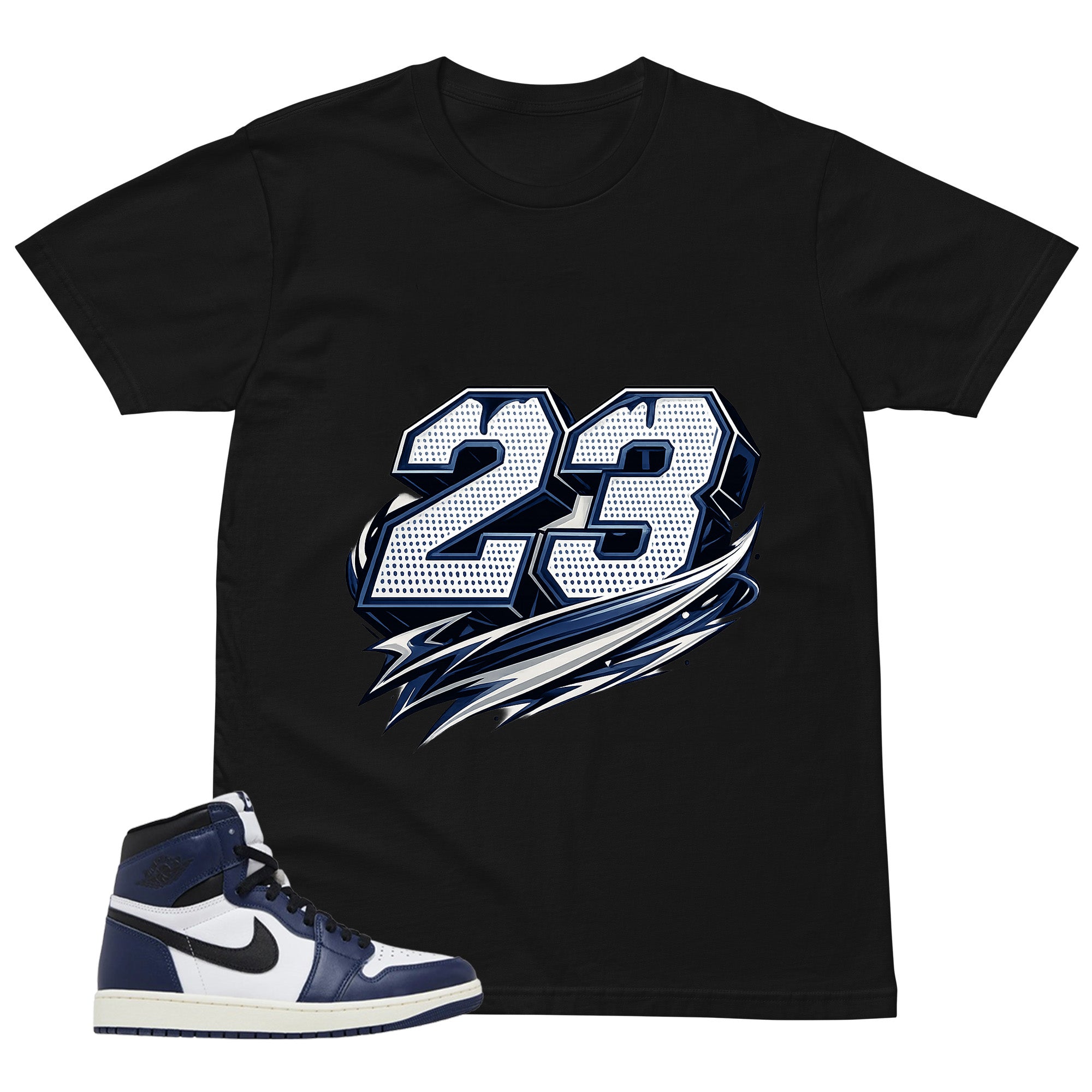 Blue Midnight Navy 1s Shirt Number 23 MJ Graphic