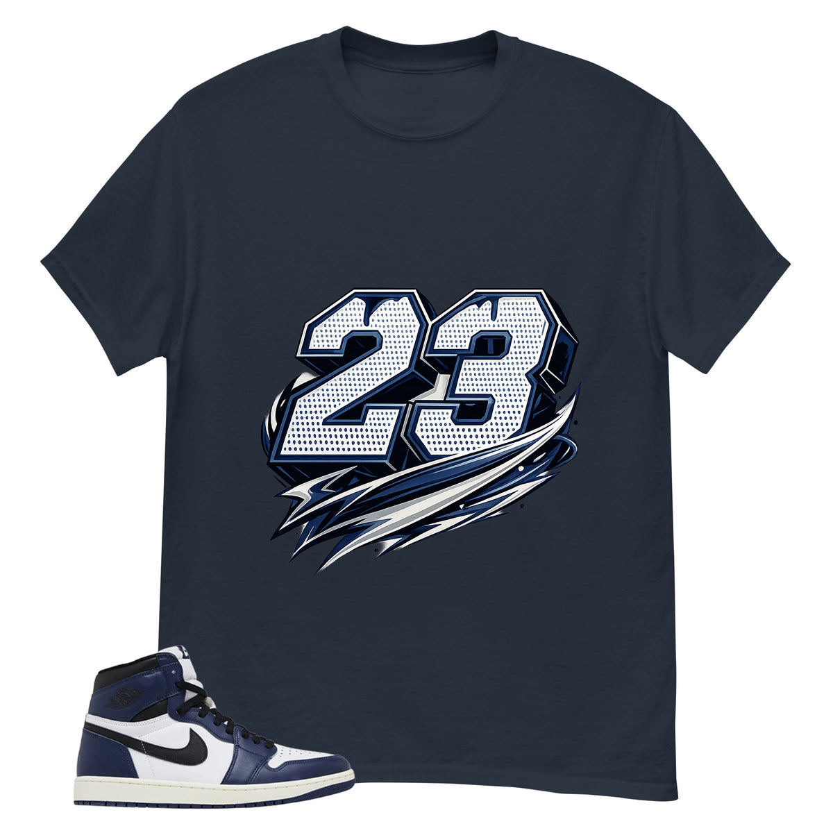 Blue Midnight Navy 1s Shirt Number 23 MJ Graphic