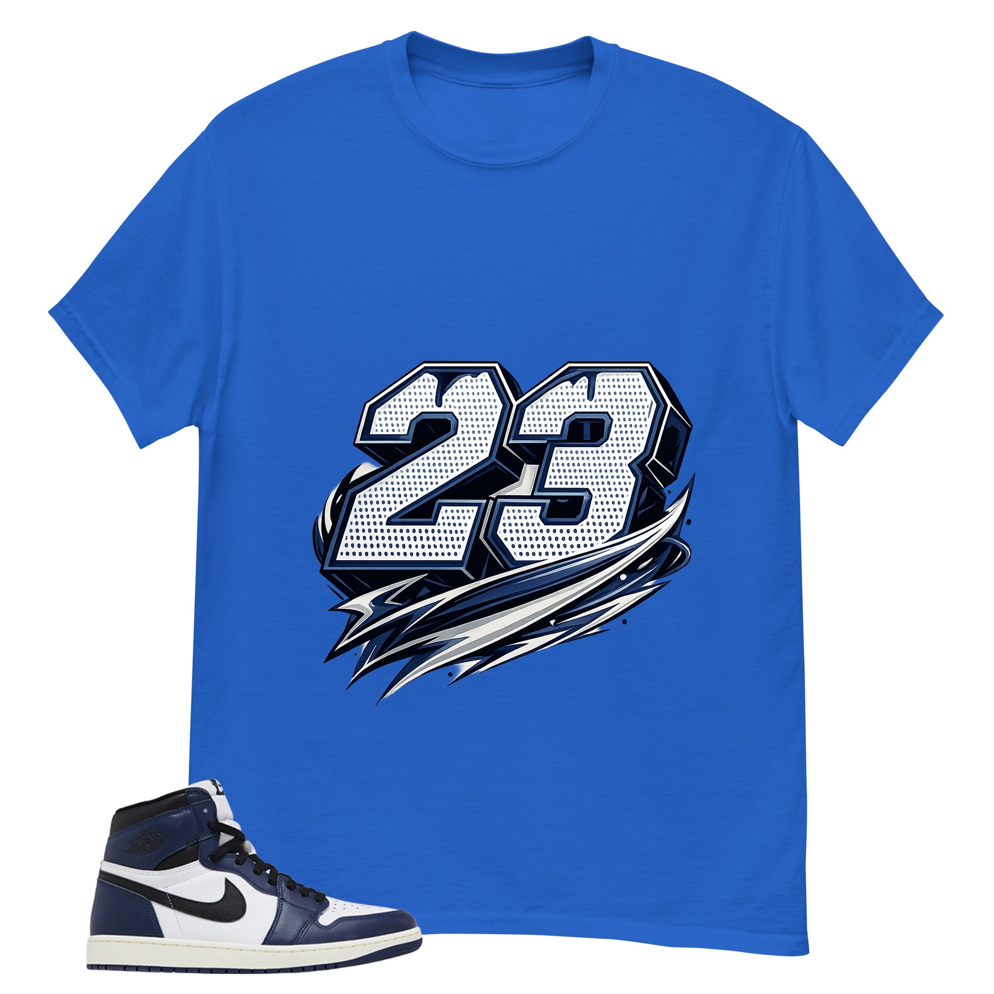 Blue Midnight Navy 1s Shirt Number 23 MJ Graphic