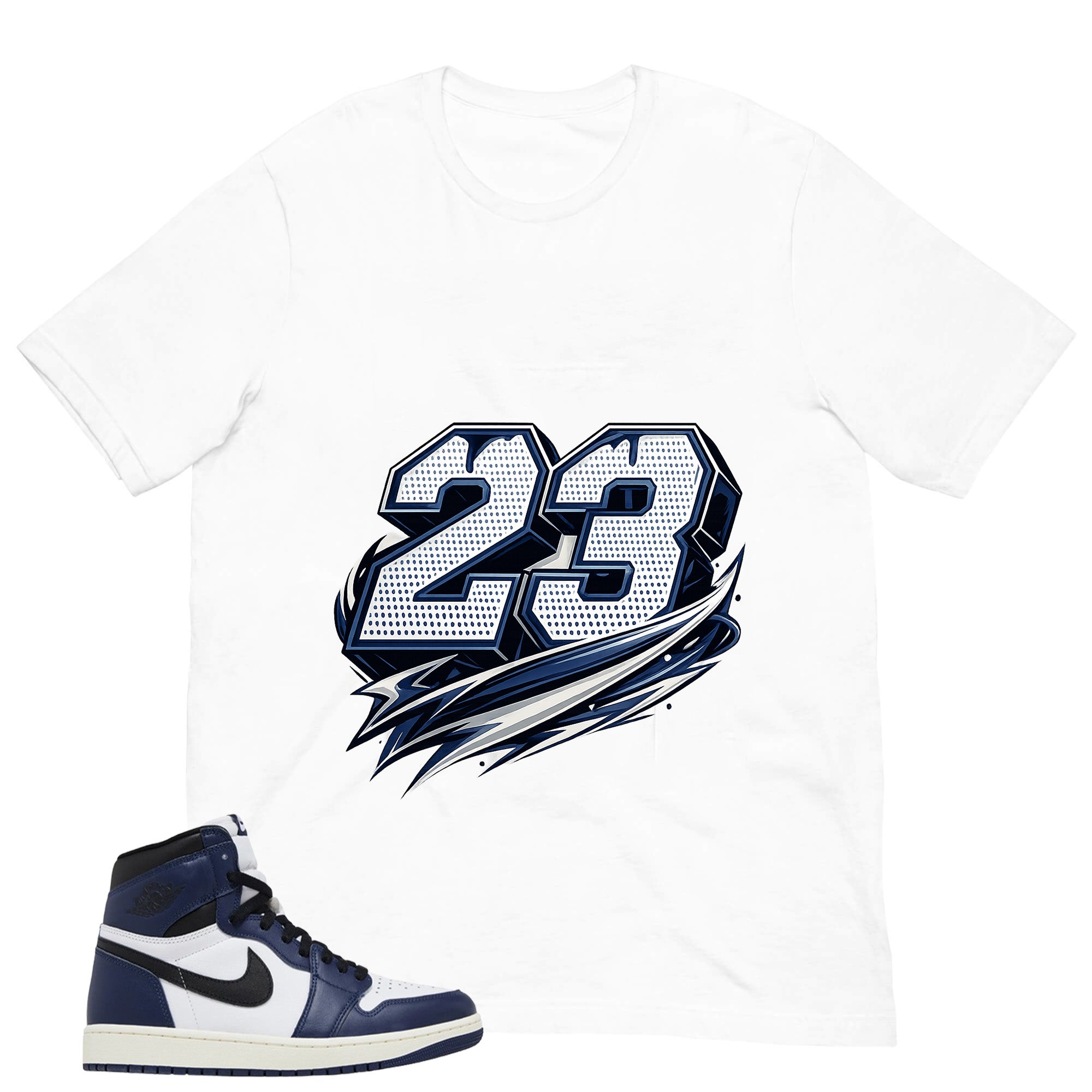 Blue Midnight Navy 1s Shirt Number 23 MJ Graphic
