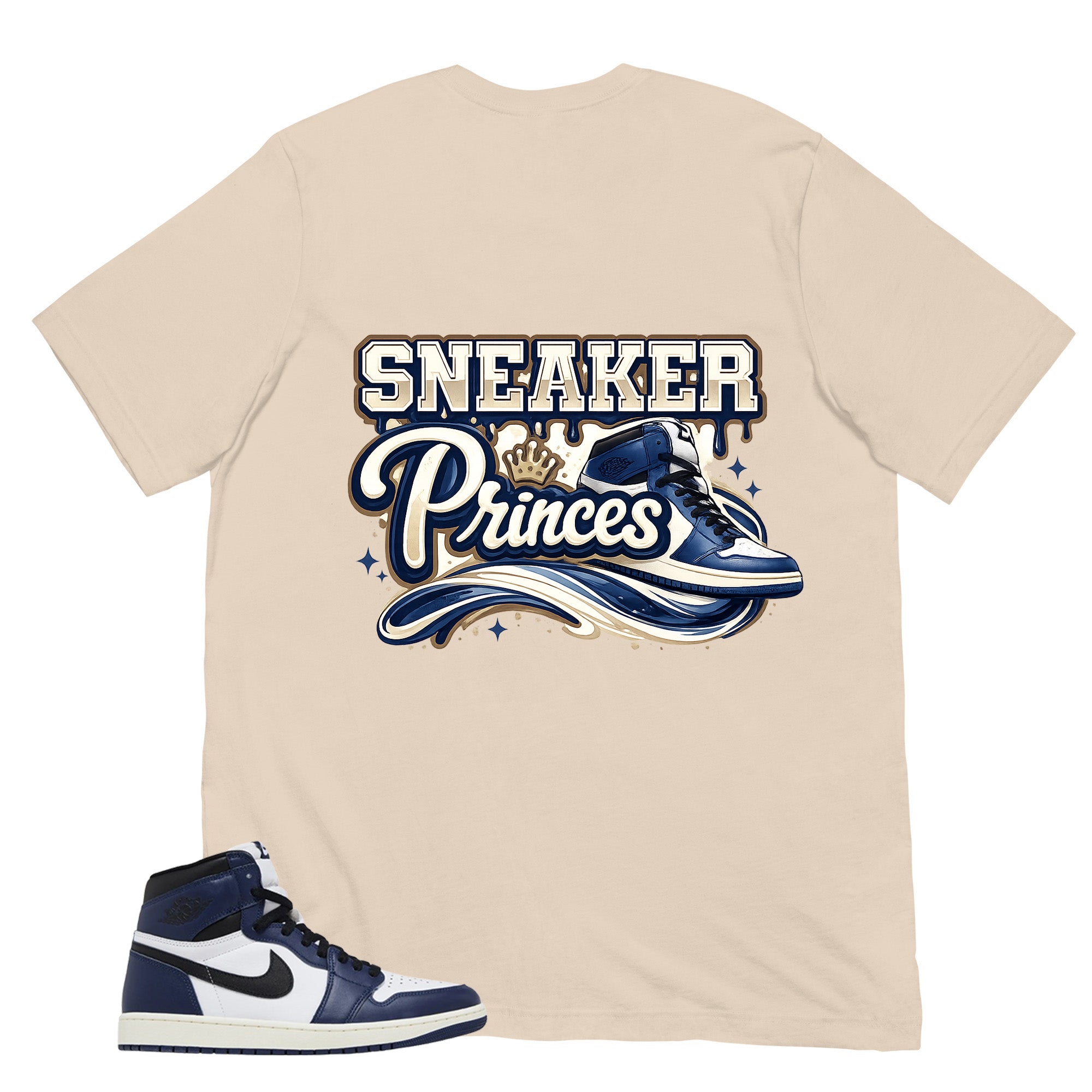 Blue Midnight Navy 1s Shirt Sneaker Princess Graphic