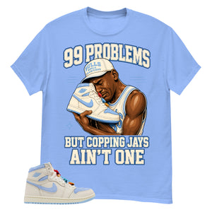 Blue Pale Ivory Pyschic Blue Wmns 1s Shirt 99 Problems Graphic