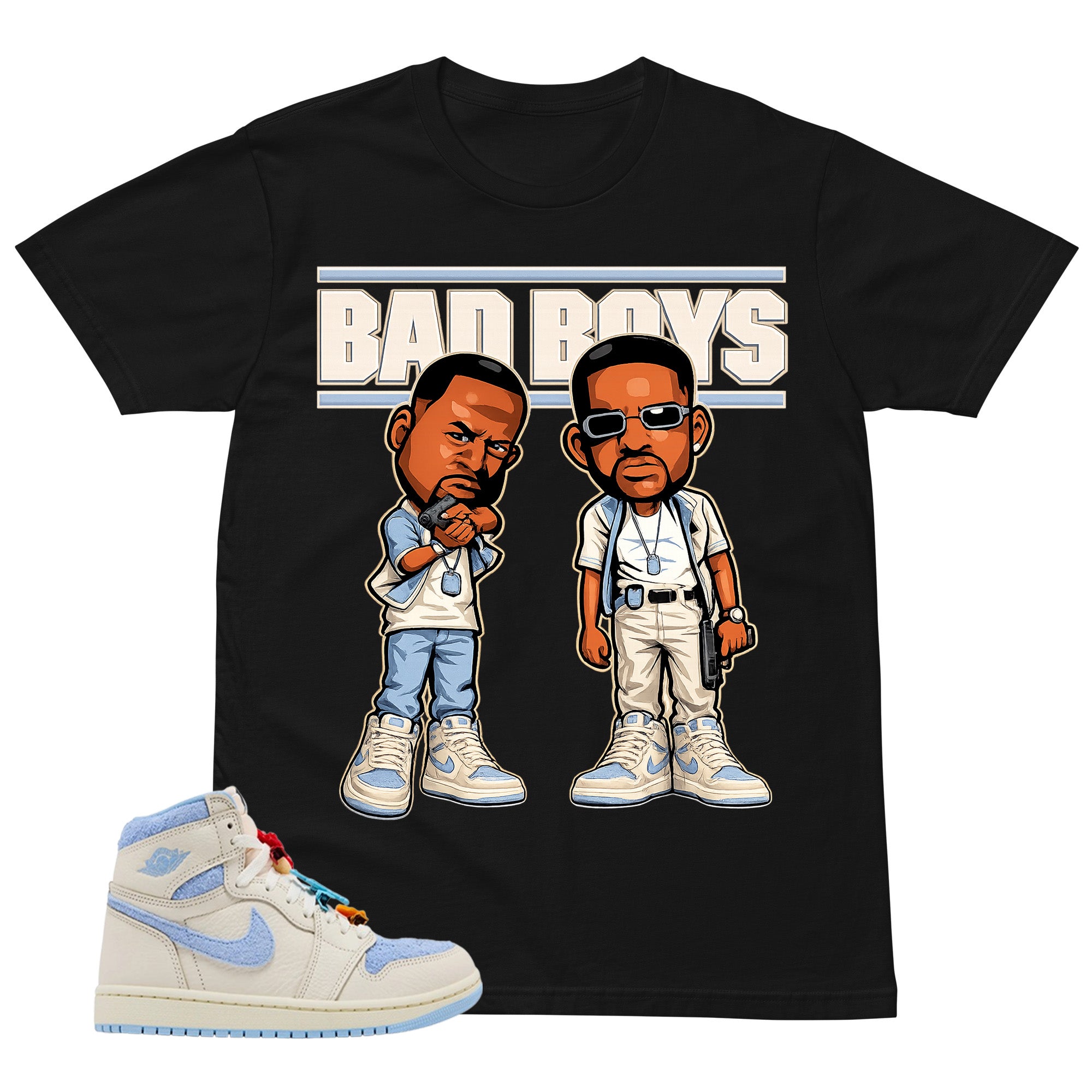 Blue Pale Ivory Pyschic Blue Wmns 1s Shirt Bad Boys Graphic