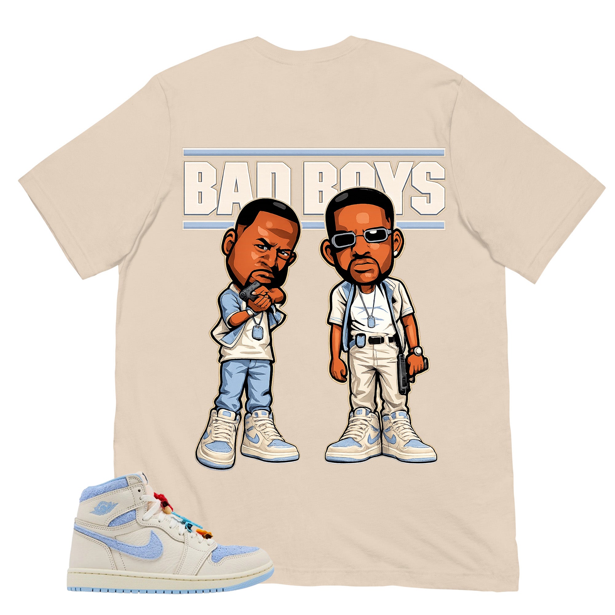 Blue Pale Ivory Pyschic Blue Wmns 1s Shirt Bad Boys Graphic
