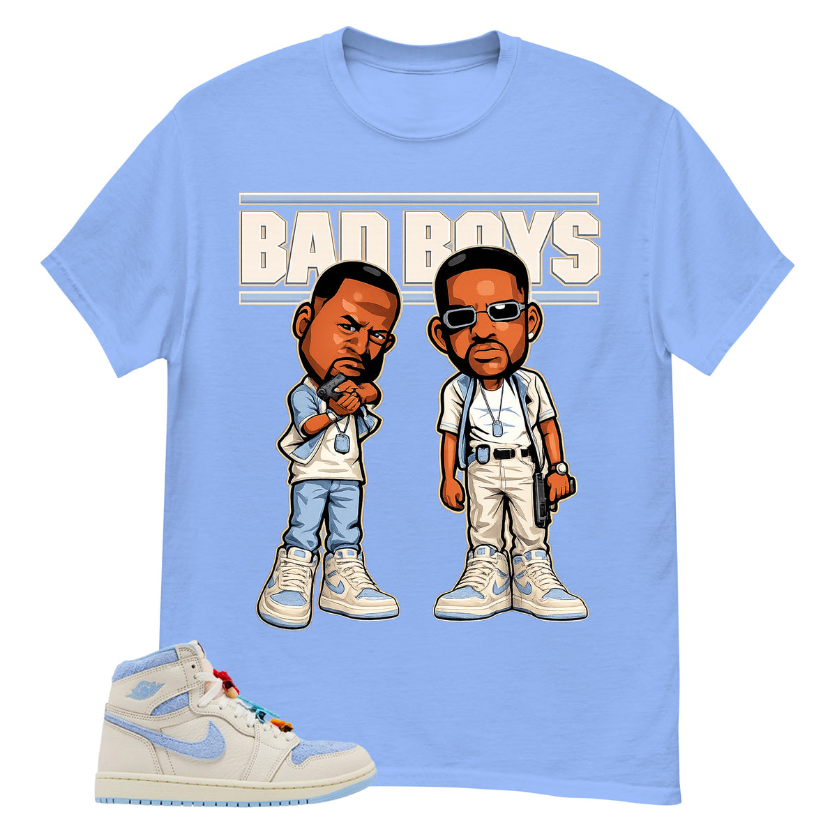 Blue Pale Ivory Pyschic Blue Wmns 1s Shirt Bad Boys Graphic