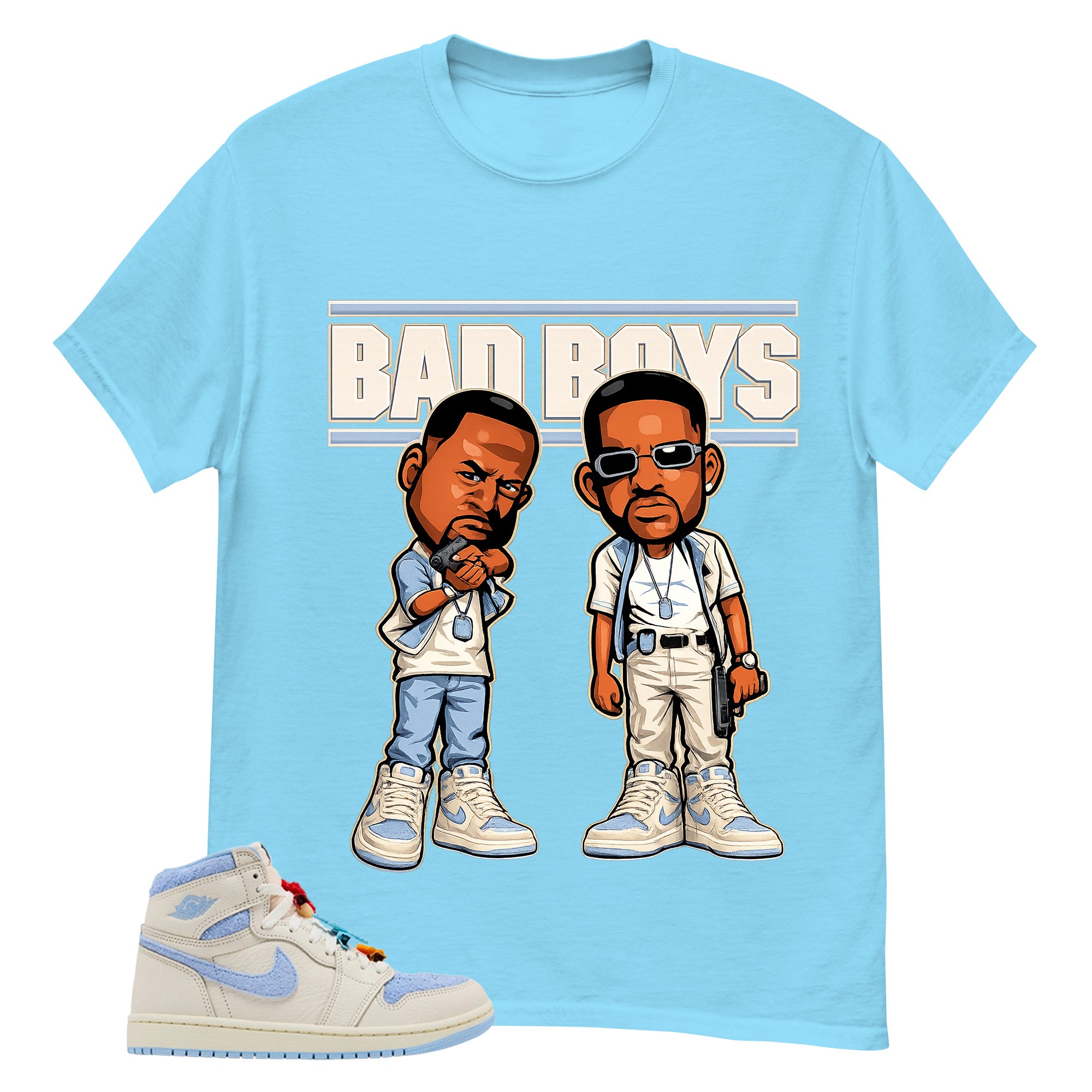 Blue Pale Ivory Pyschic Blue Wmns 1s Shirt Bad Boys Graphic