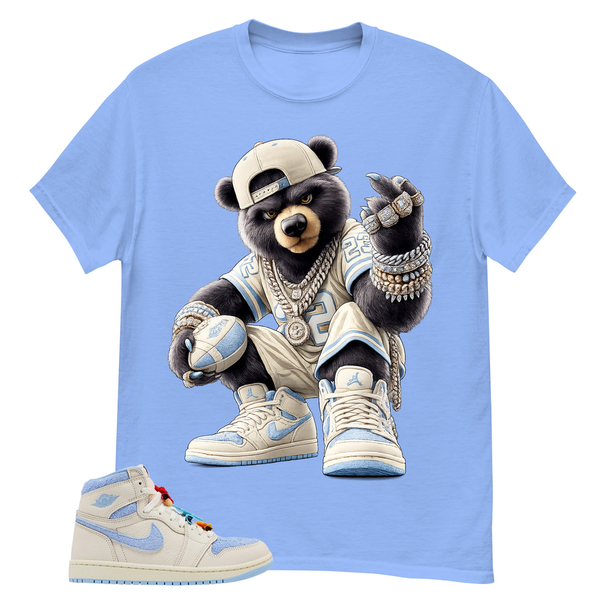 Blue Pale Ivory Pyschic Blue Wmns 1s Shirt Bear King Graphic