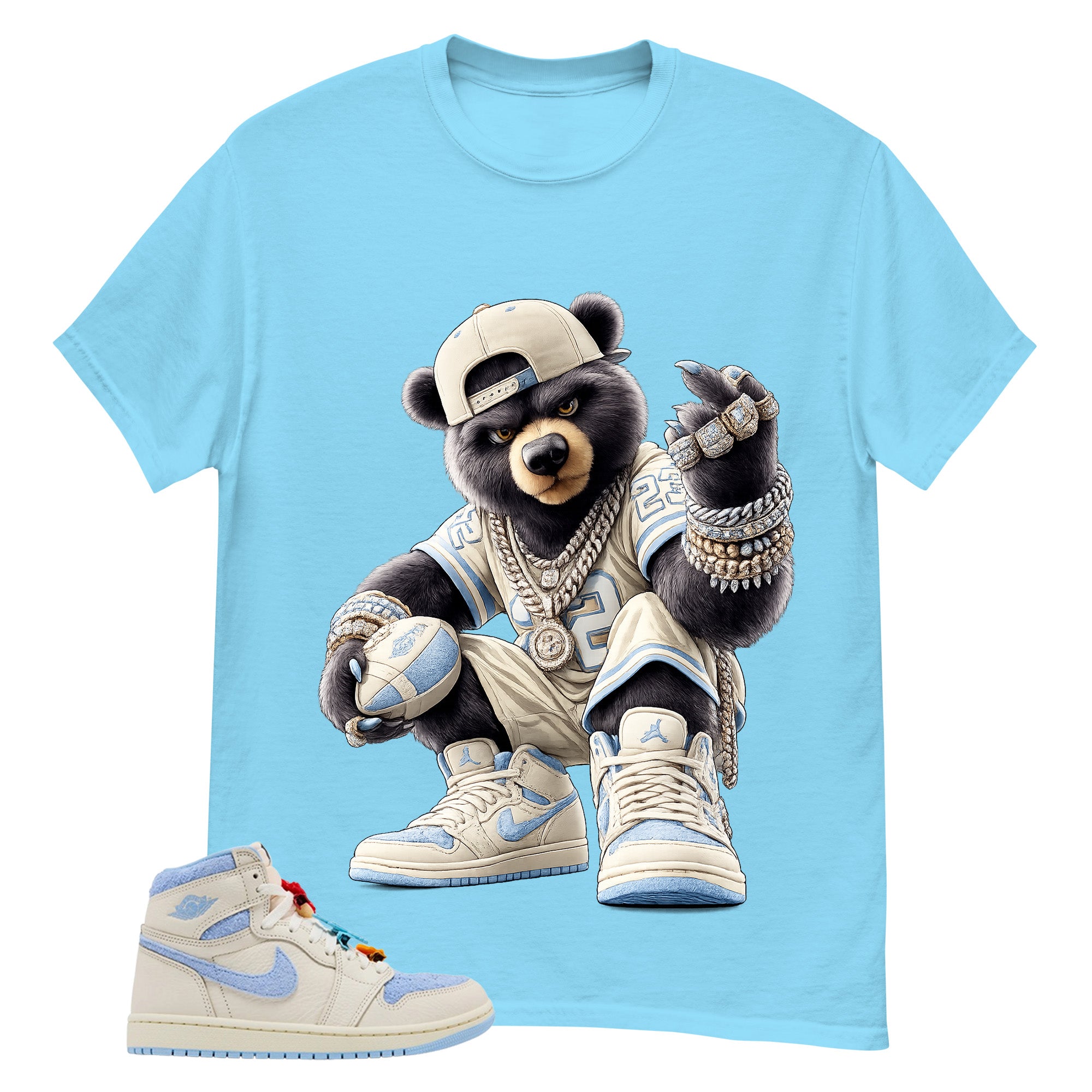 Blue Pale Ivory Pyschic Blue Wmns 1s Shirt Bear King Graphic