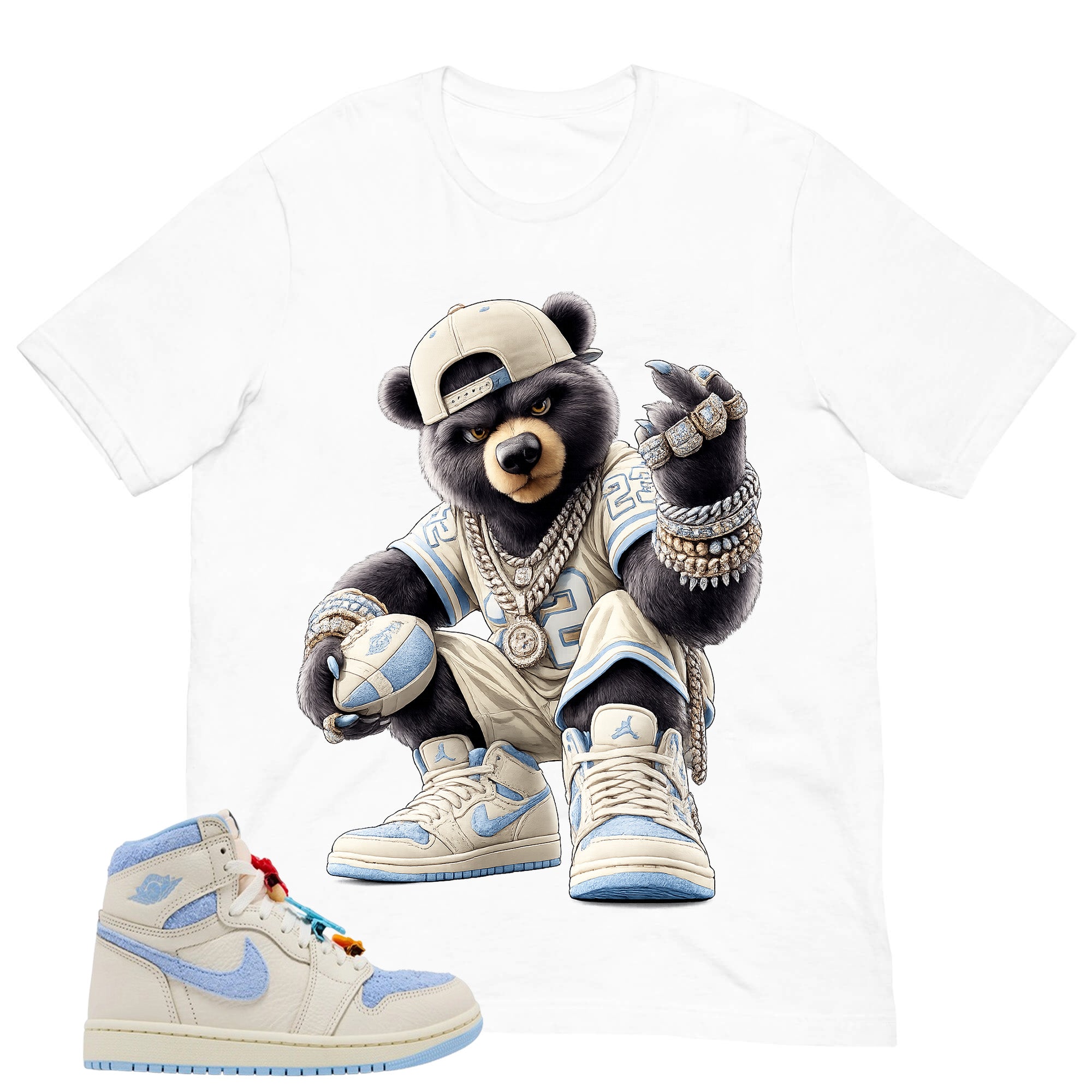 Blue Pale Ivory Pyschic Blue Wmns 1s Shirt Bear King Graphic
