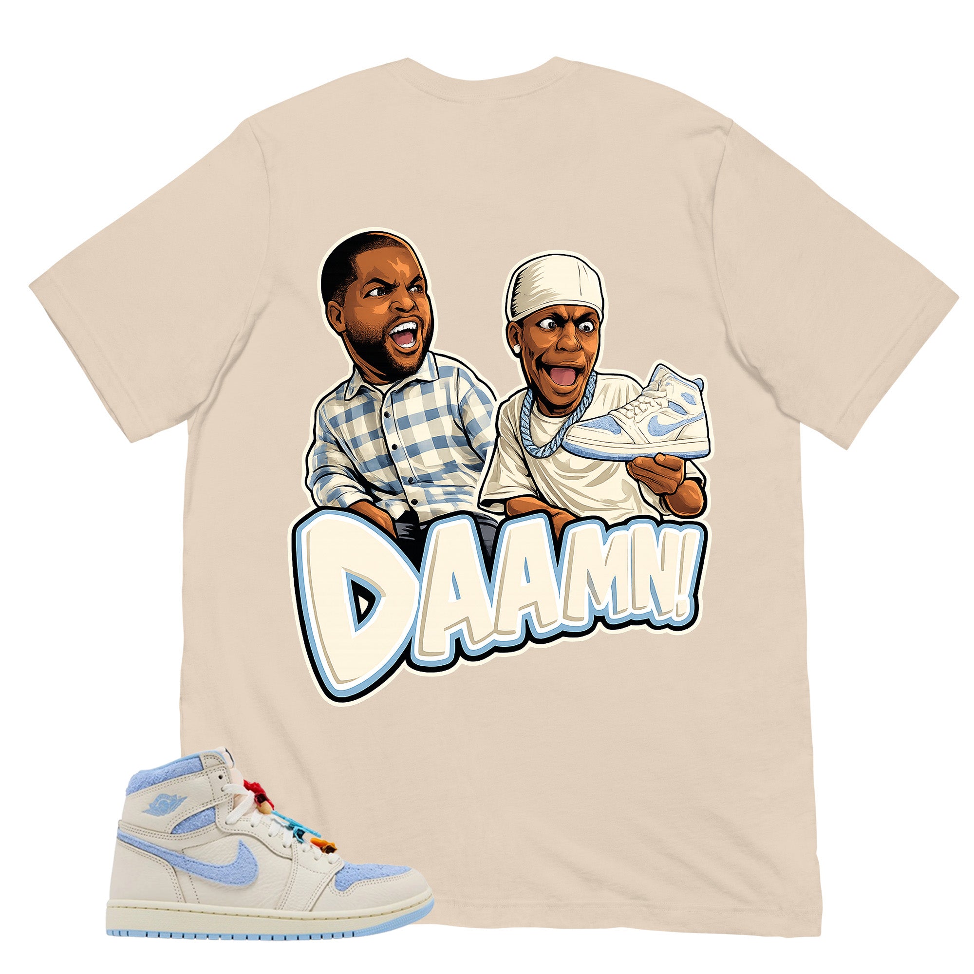 Blue Pale Ivory Pyschic Blue Wmns 1s Shirt Daaamn Sneaker Graphic