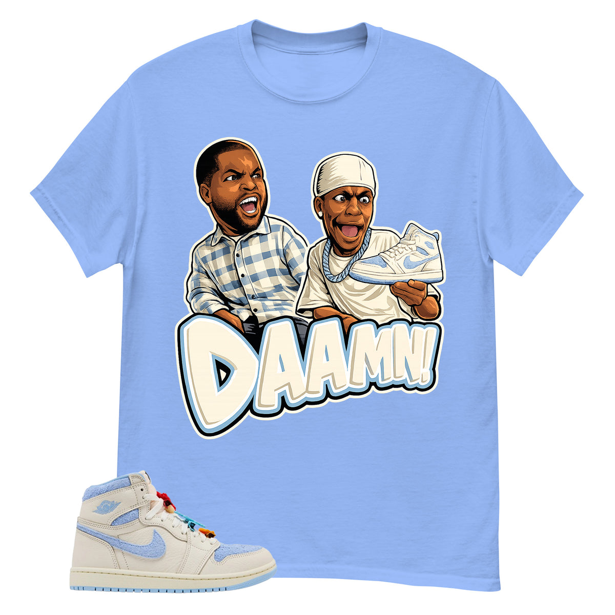 Blue Pale Ivory Pyschic Blue Wmns 1s Shirt Daaamn Sneaker Graphic