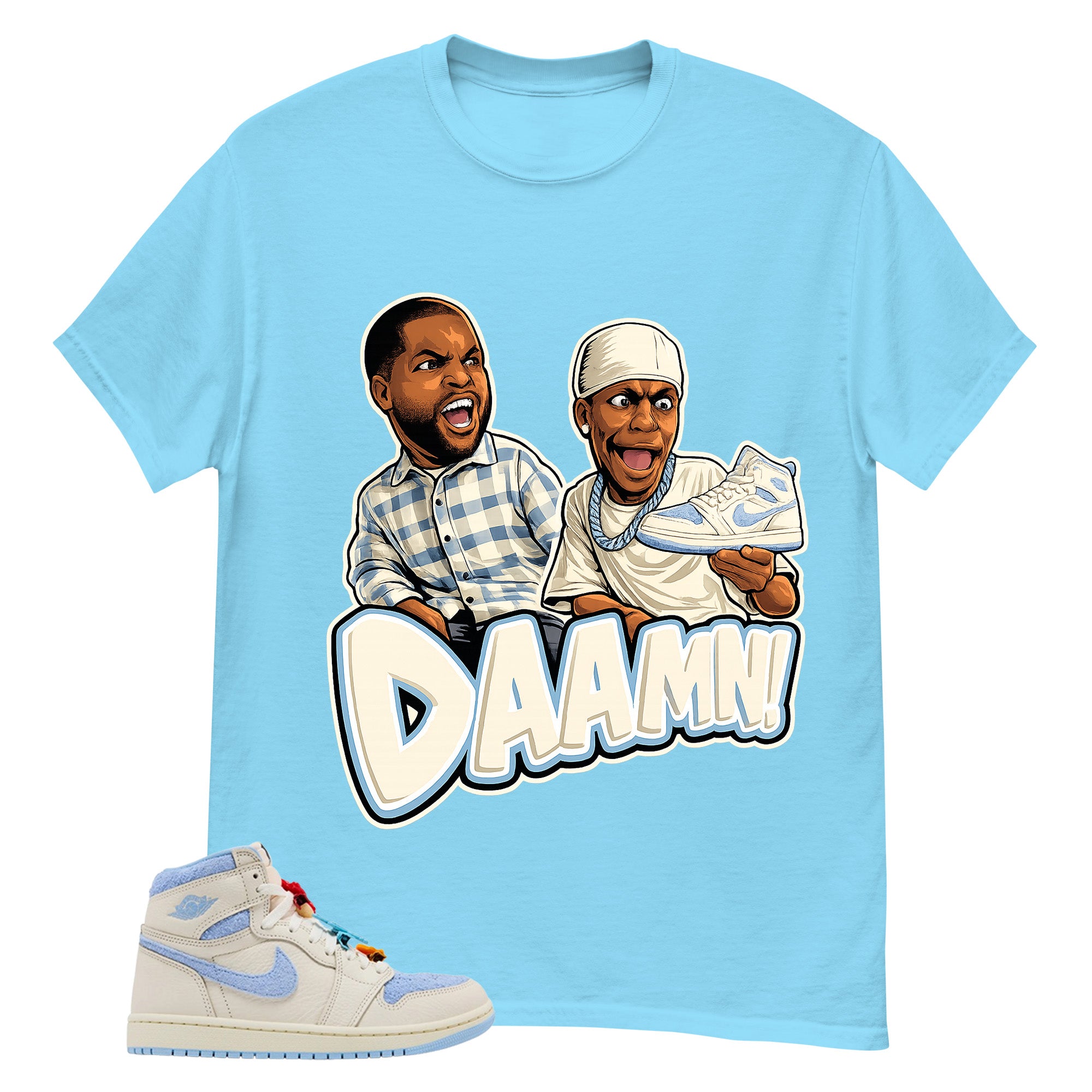 Blue Pale Ivory Pyschic Blue Wmns 1s Shirt Daaamn Sneaker Graphic
