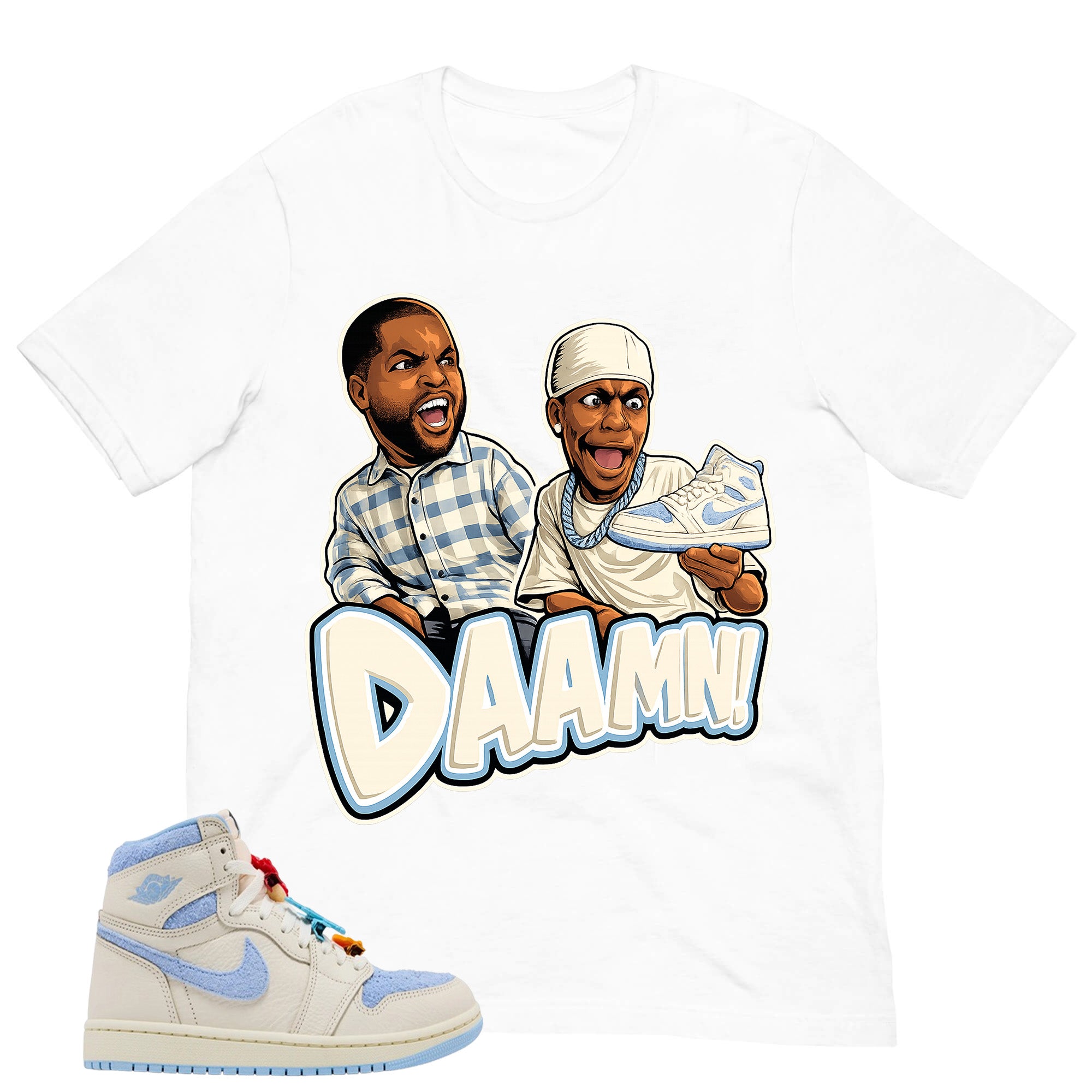 Blue Pale Ivory Pyschic Blue Wmns 1s Shirt Daaamn Sneaker Graphic