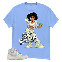 Blue Pale Ivory Pyschic Blue Wmns 1s Shirt Get Dressed Graphic