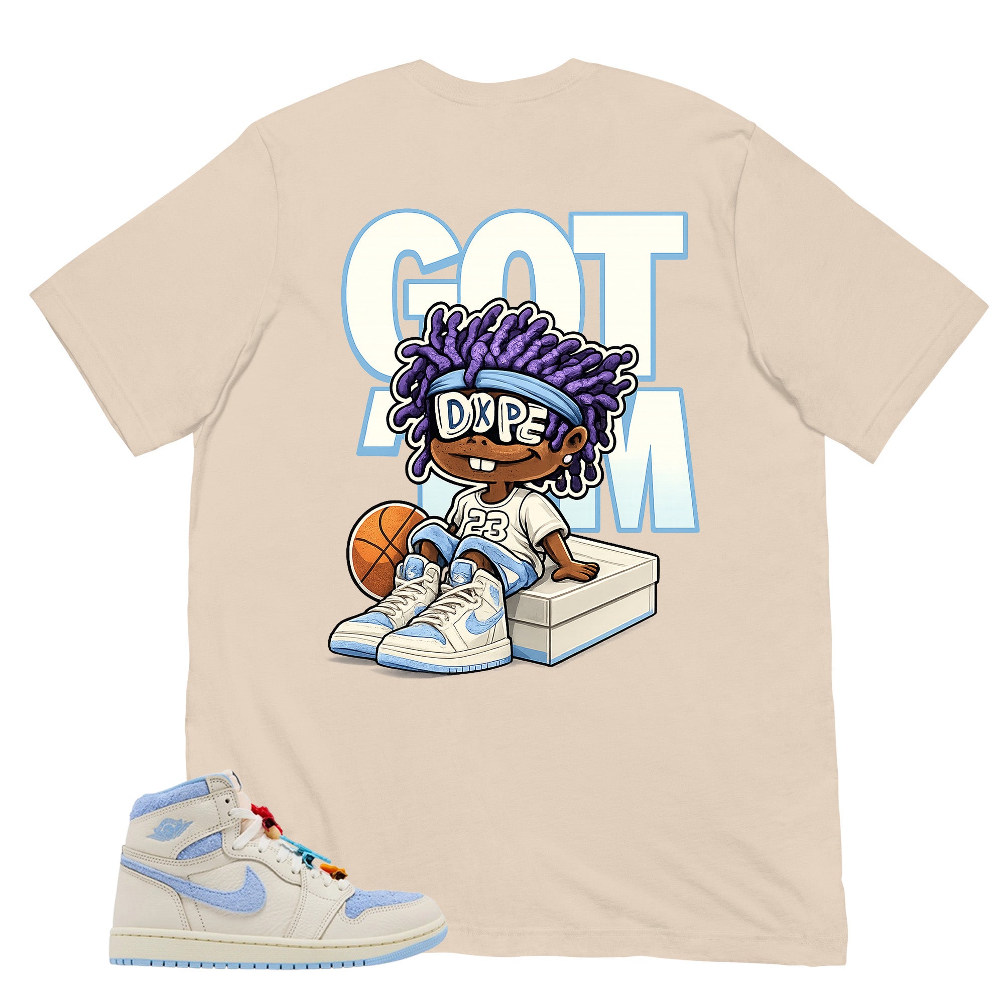 Blue Pale Ivory Pyschic Blue Wmns 1s Shirt Got Em Dope Graphic