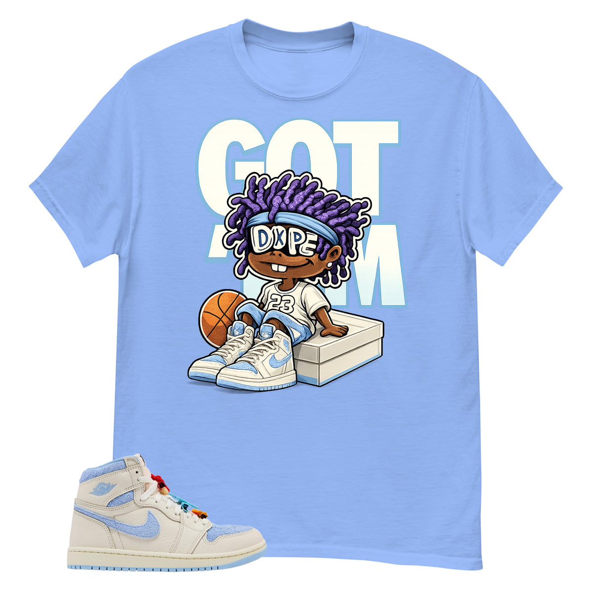 Blue Pale Ivory Pyschic Blue Wmns 1s Shirt Got Em Dope Graphic