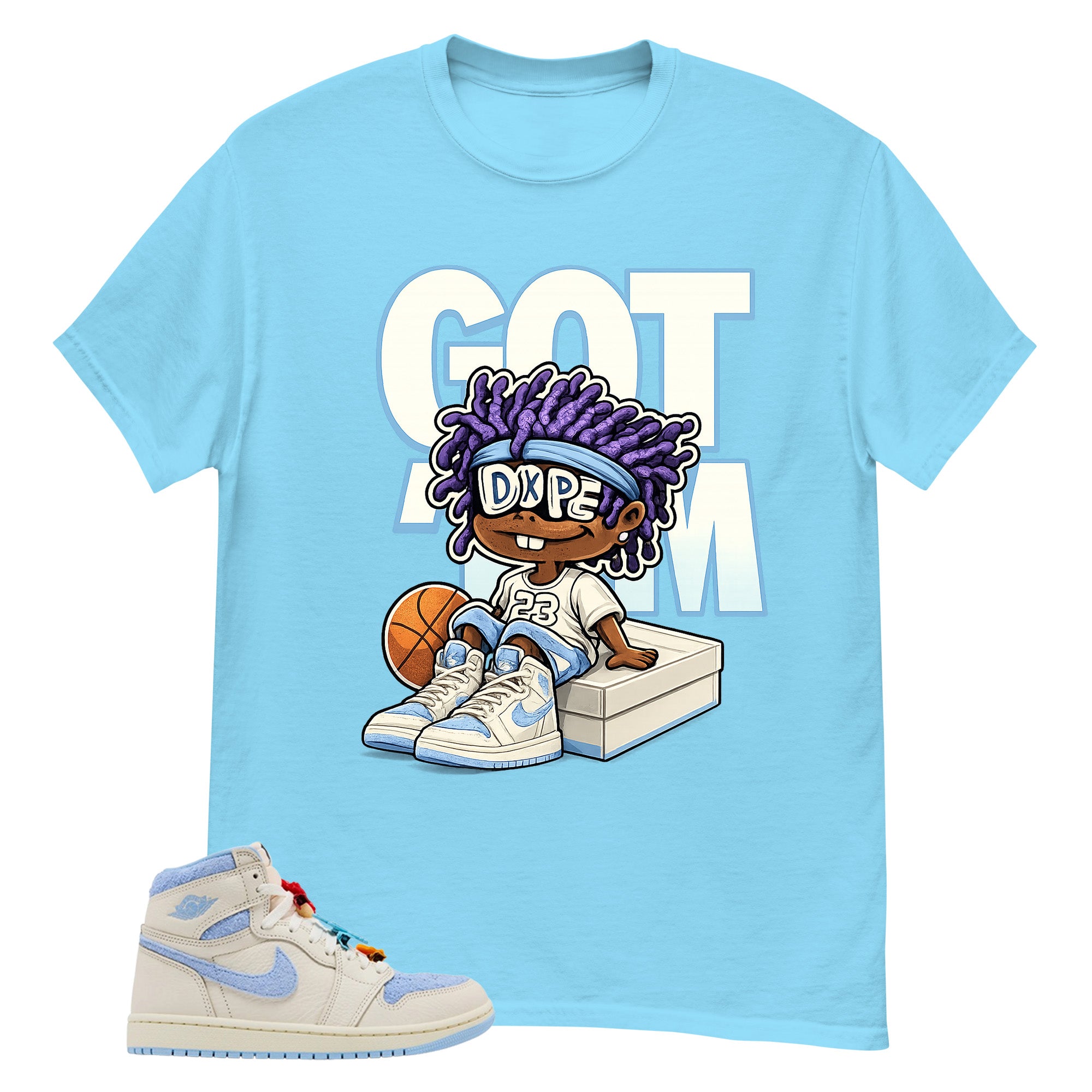 Blue Pale Ivory Pyschic Blue Wmns 1s Shirt Got Em Dope Graphic