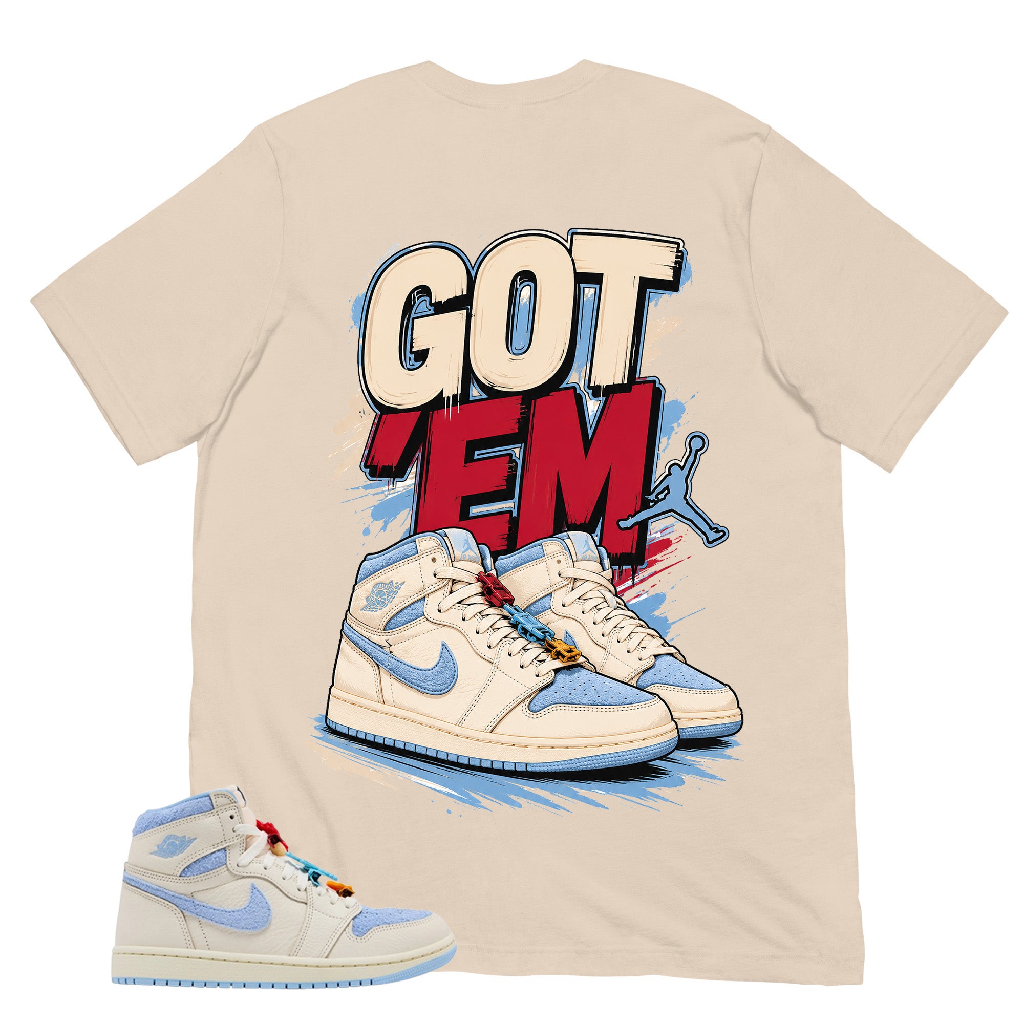 Blue Pale Ivory Pyschic Blue Wmns 1s Shirt Got Em Graphic
