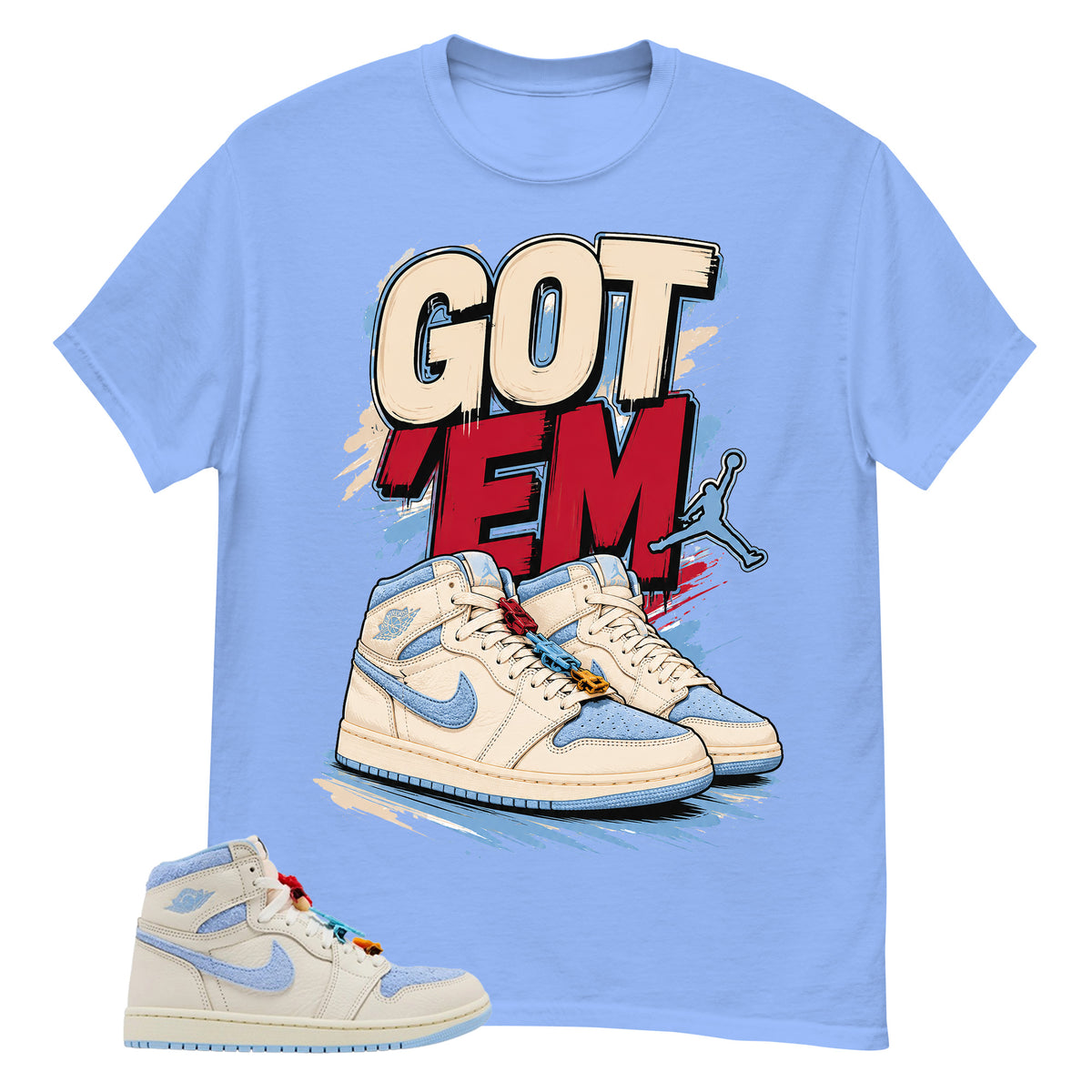 Blue Pale Ivory Pyschic Blue Wmns 1s Shirt Got Em Graphic