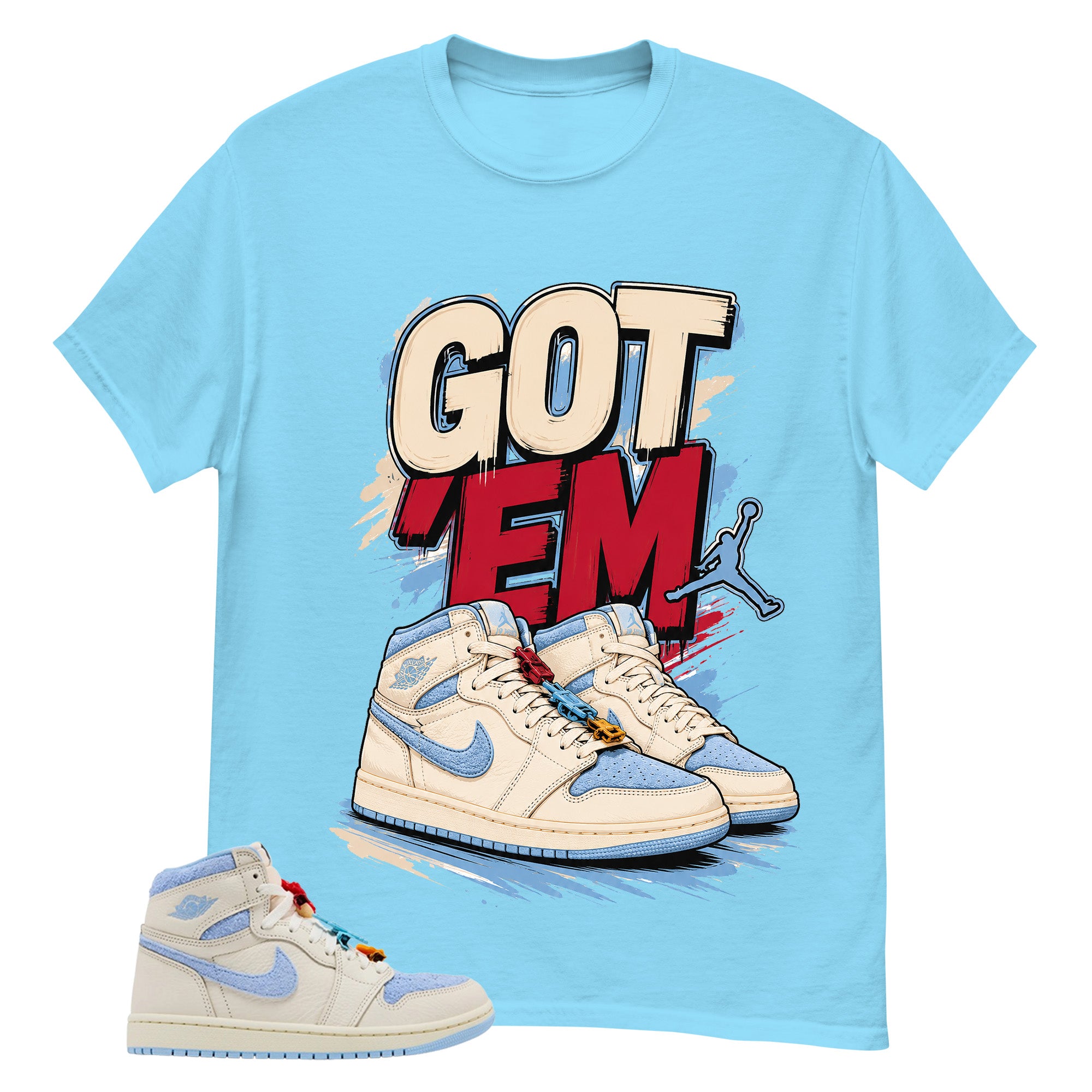 Blue Pale Ivory Pyschic Blue Wmns 1s Shirt Got Em Graphic