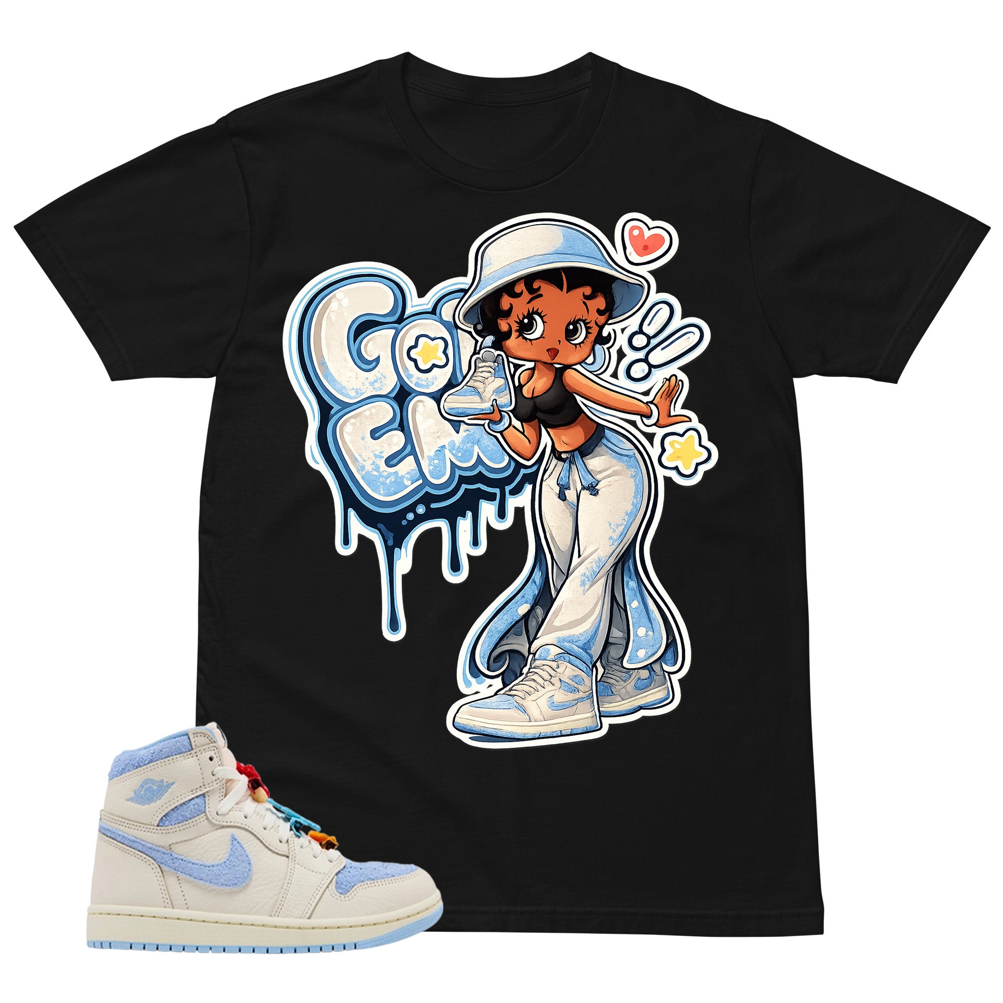 Blue Pale Ivory Pyschic Blue Wmns 1s Shirt Got Em Lady Graphic