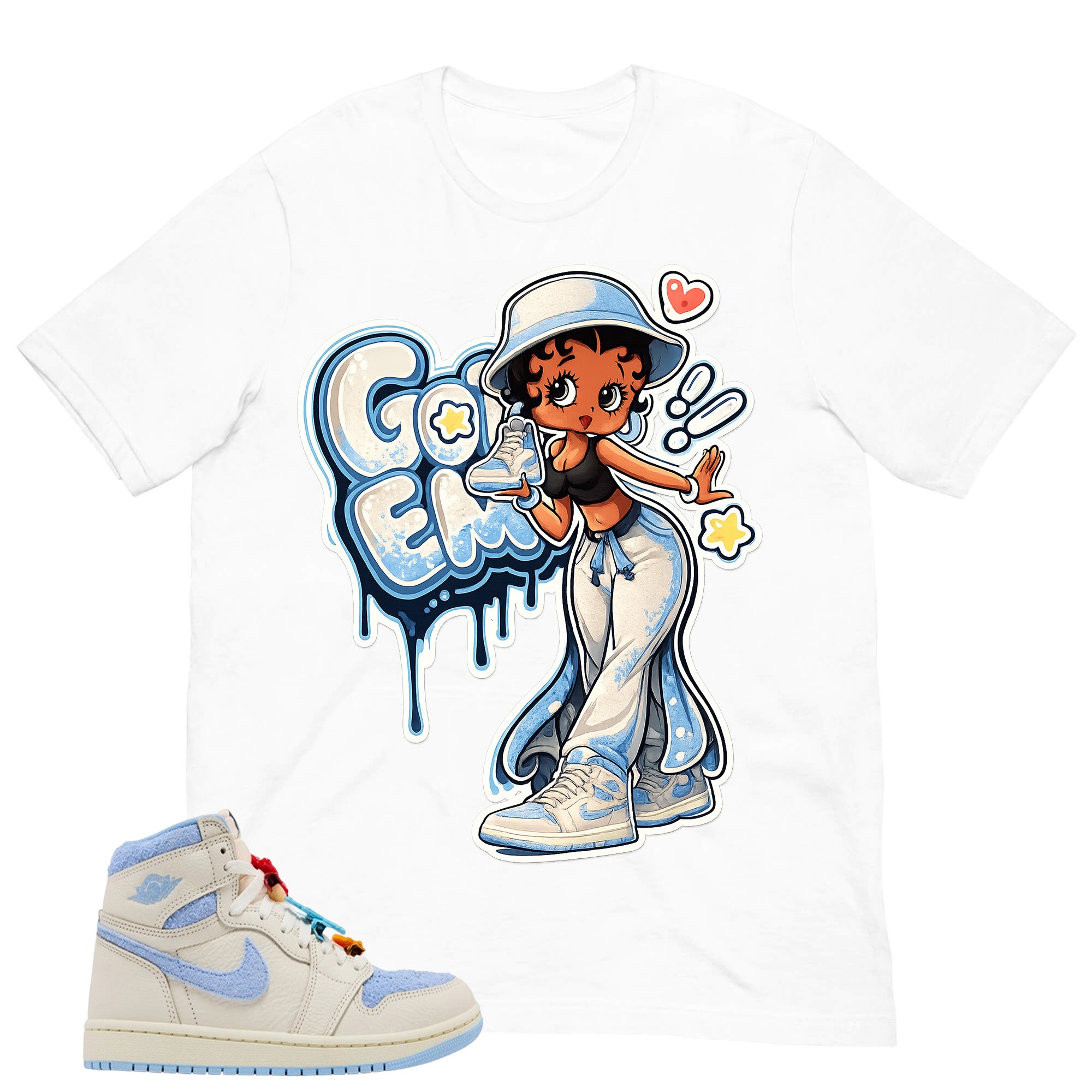 Blue Pale Ivory Pyschic Blue Wmns 1s Shirt Got Em Lady Graphic