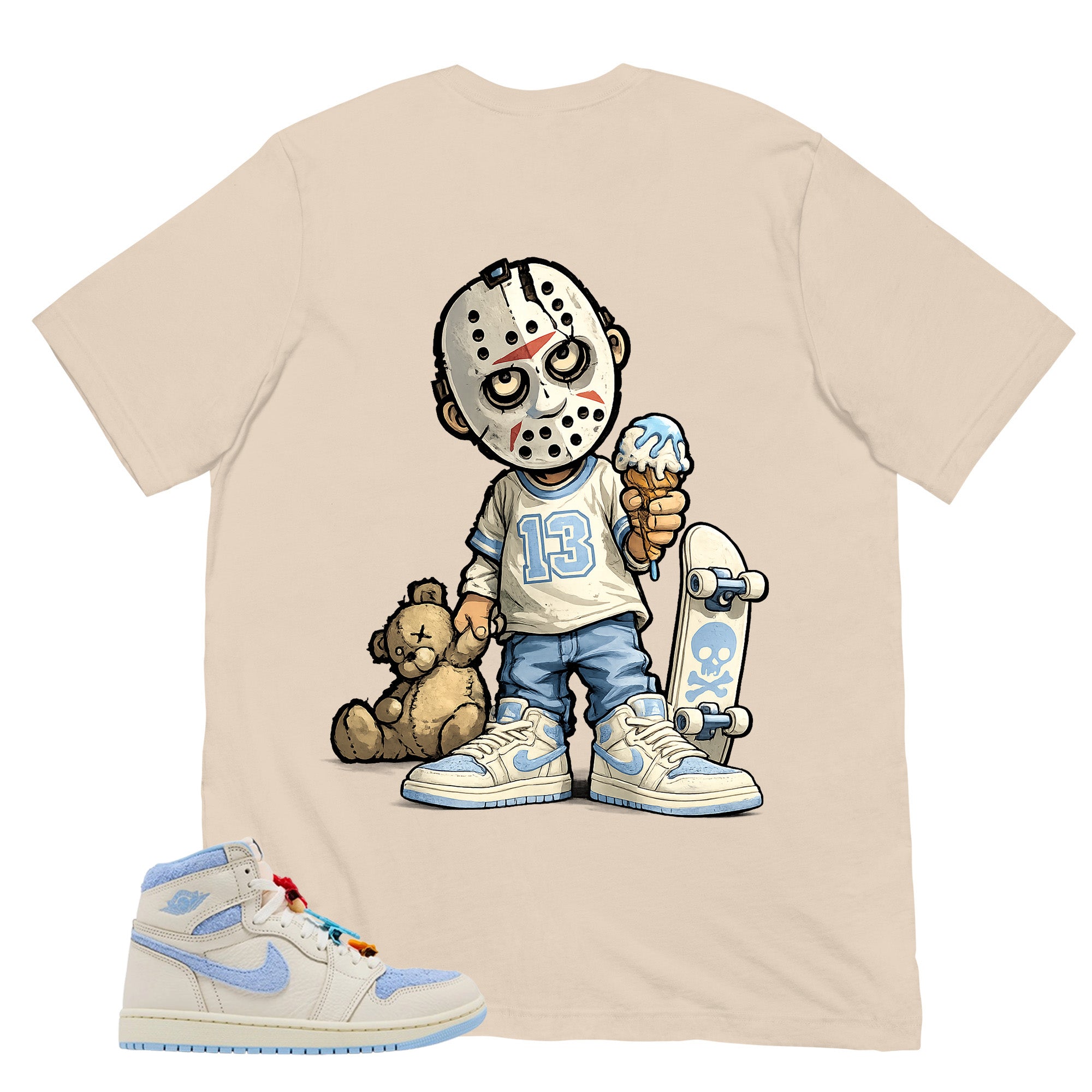 Blue Pale Ivory Pyschic Blue Wmns 1s Shirt Little Jason Graphic