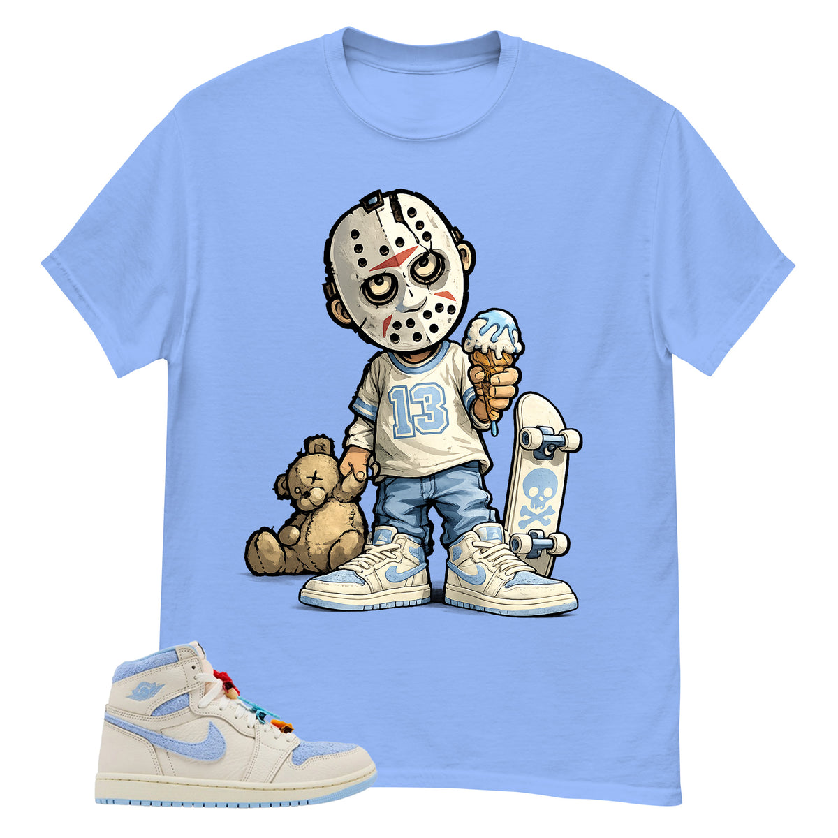 Blue Pale Ivory Pyschic Blue Wmns 1s Shirt Little Jason Graphic