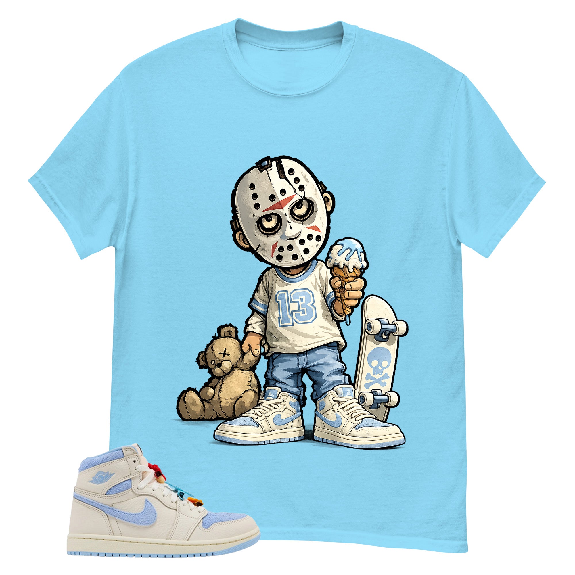 Blue Pale Ivory Pyschic Blue Wmns 1s Shirt Little Jason Graphic