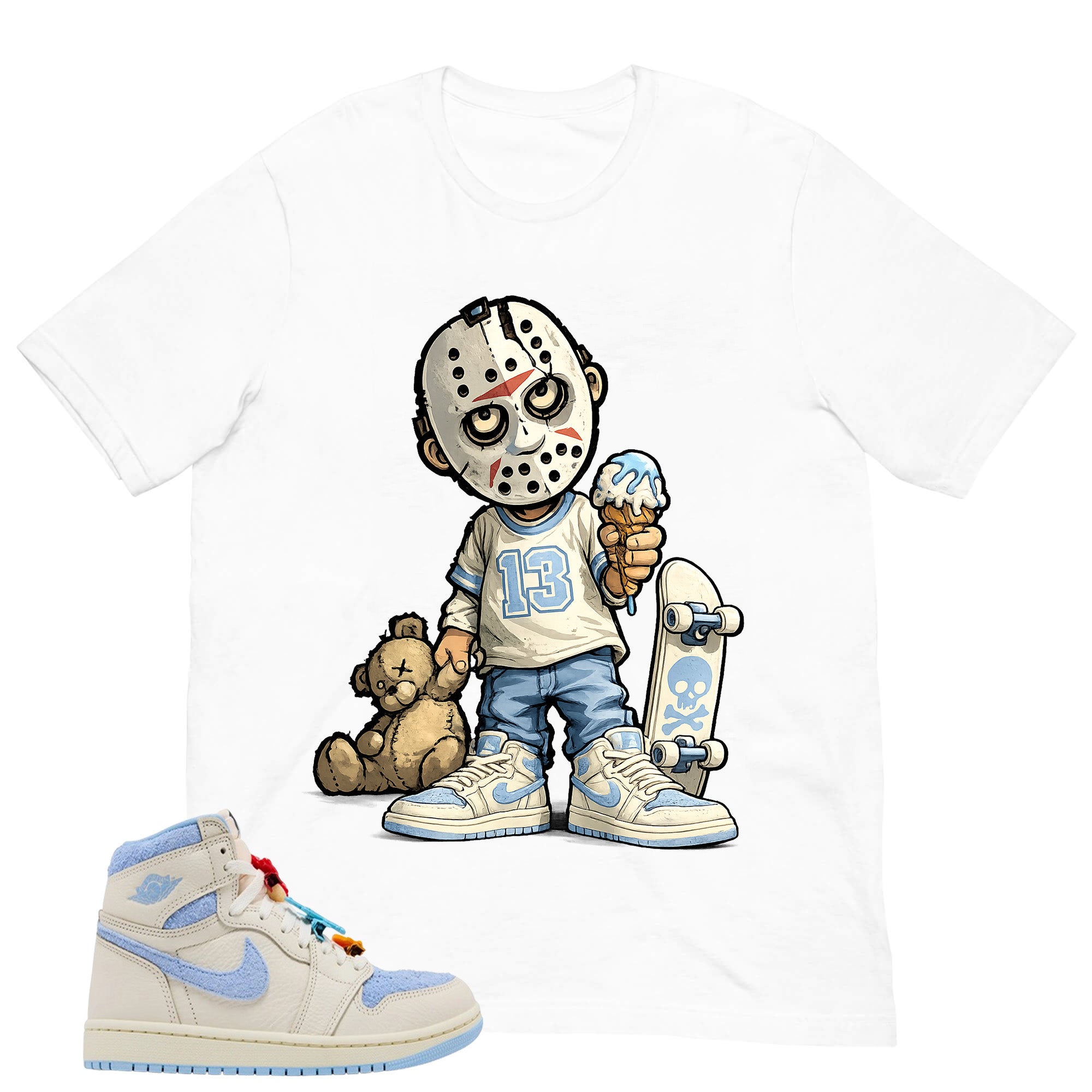Blue Pale Ivory Pyschic Blue Wmns 1s Shirt Little Jason Graphic