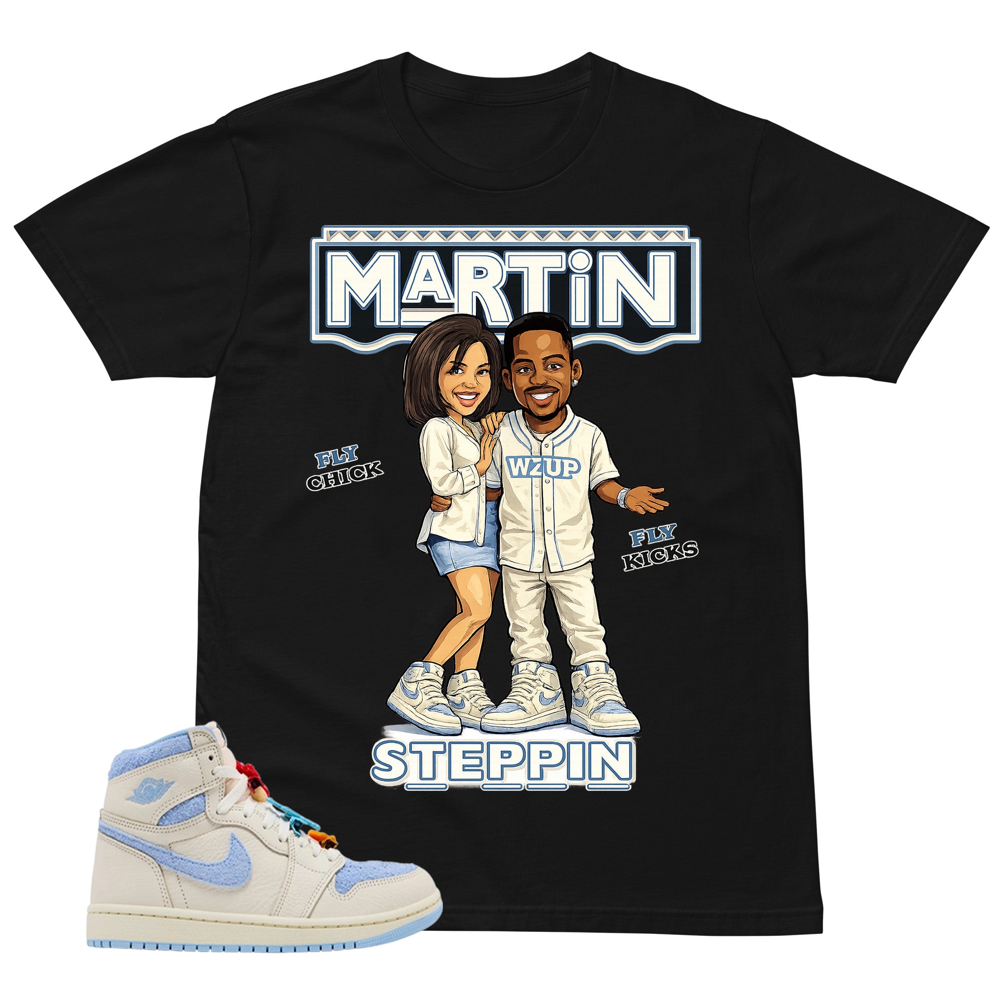 Blue Pale Ivory Pyschic Blue Wmns 1s Shirt Martin Steppin Graphic
