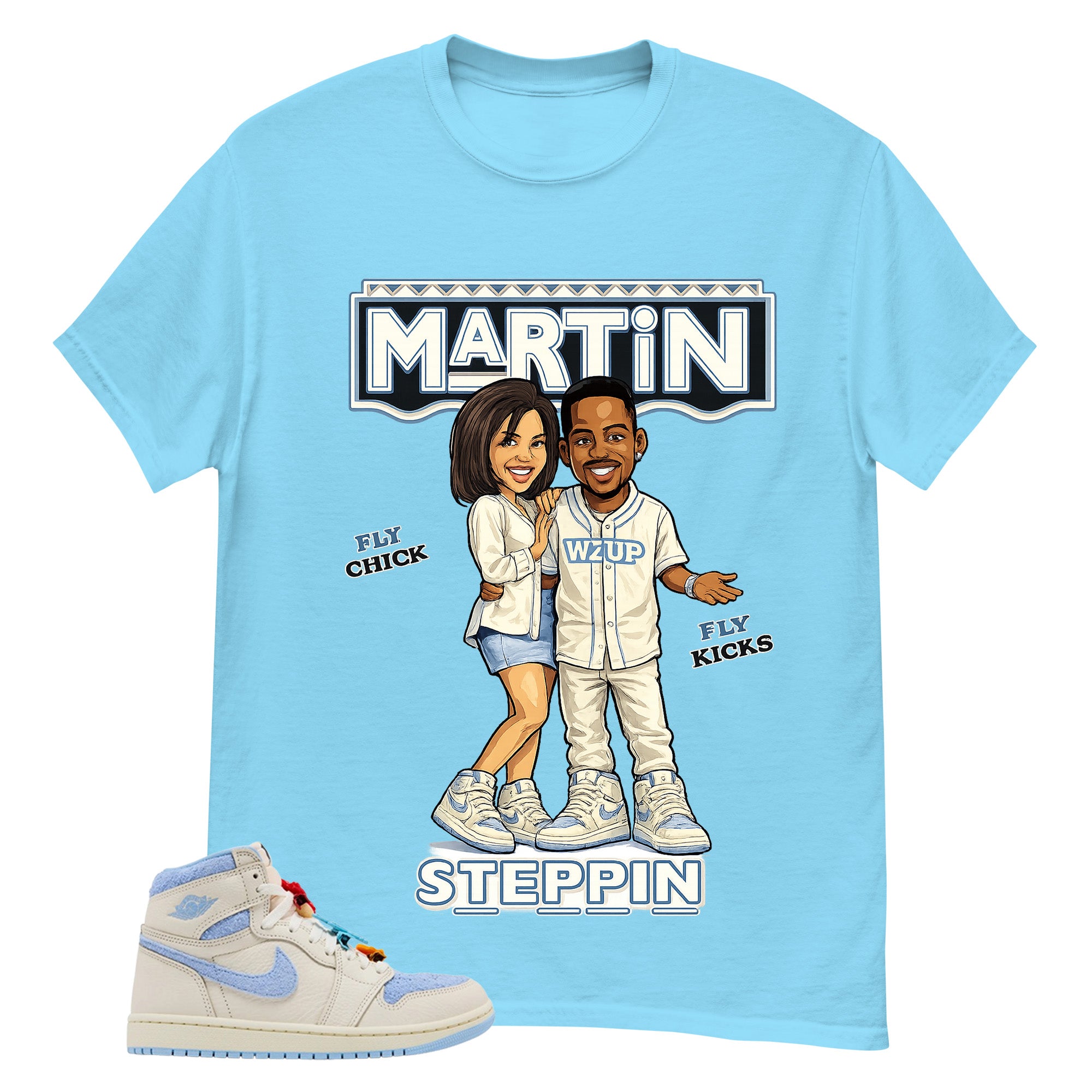 Blue Pale Ivory Pyschic Blue Wmns 1s Shirt Martin Steppin Graphic