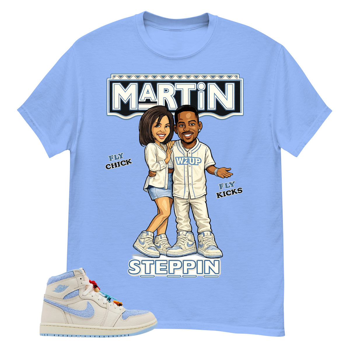 Blue Pale Ivory Pyschic Blue Wmns 1s Shirt Martin Steppin Graphic