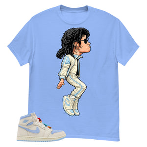 Blue Pale Ivory Pyschic Blue Wmns 1s Shirt Micheal Jackson Tiptoe Graphic