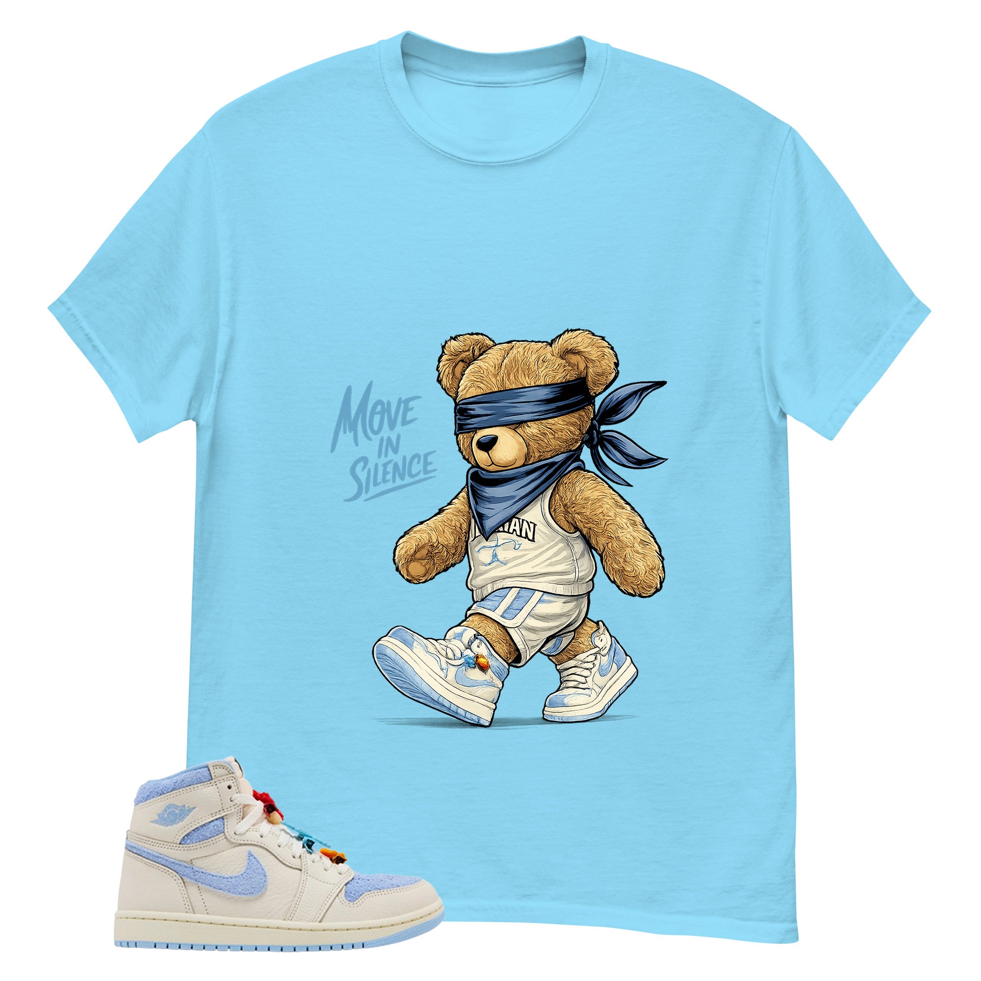Blue Pale Ivory Pyschic Blue Wmns 1s Shirt Move In Silence Graphic