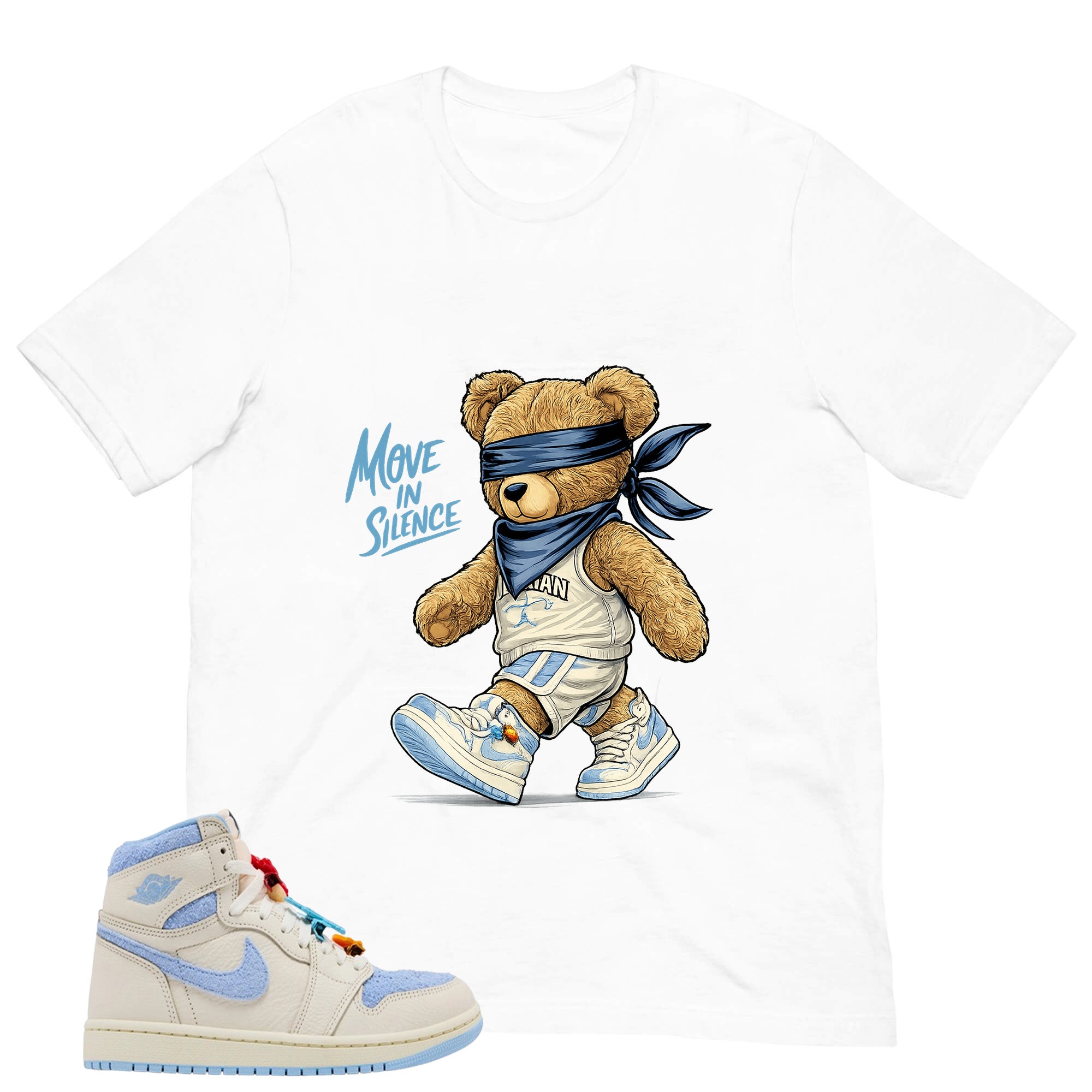 Blue Pale Ivory Pyschic Blue Wmns 1s Shirt Move In Silence Graphic