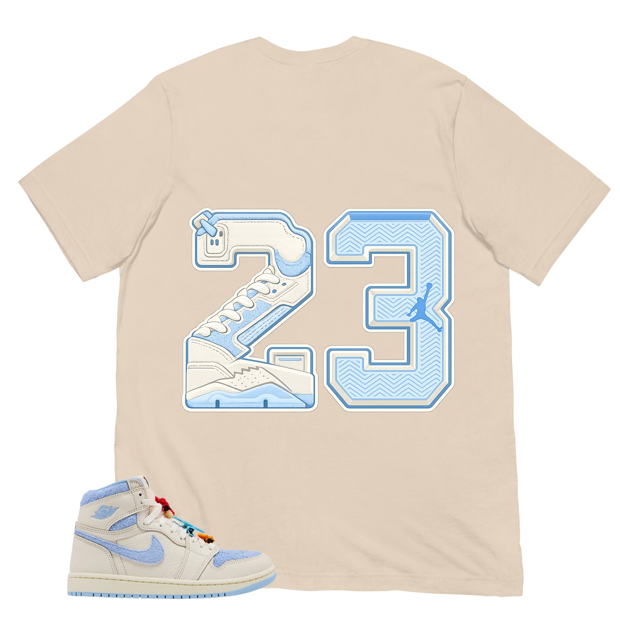 Blue Pale Ivory Pyschic Blue Wmns 1s Shirt Number 23 MJ Graphic