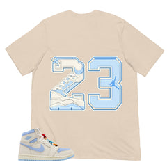 Blue Pale Ivory Pyschic Blue Wmns 1s Shirt Number 23 MJ Graphic
