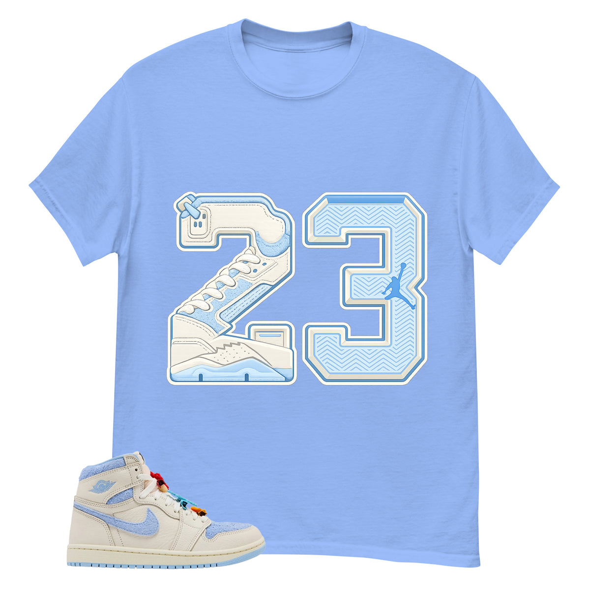 Blue Pale Ivory Pyschic Blue Wmns 1s Shirt Number 23 MJ Graphic