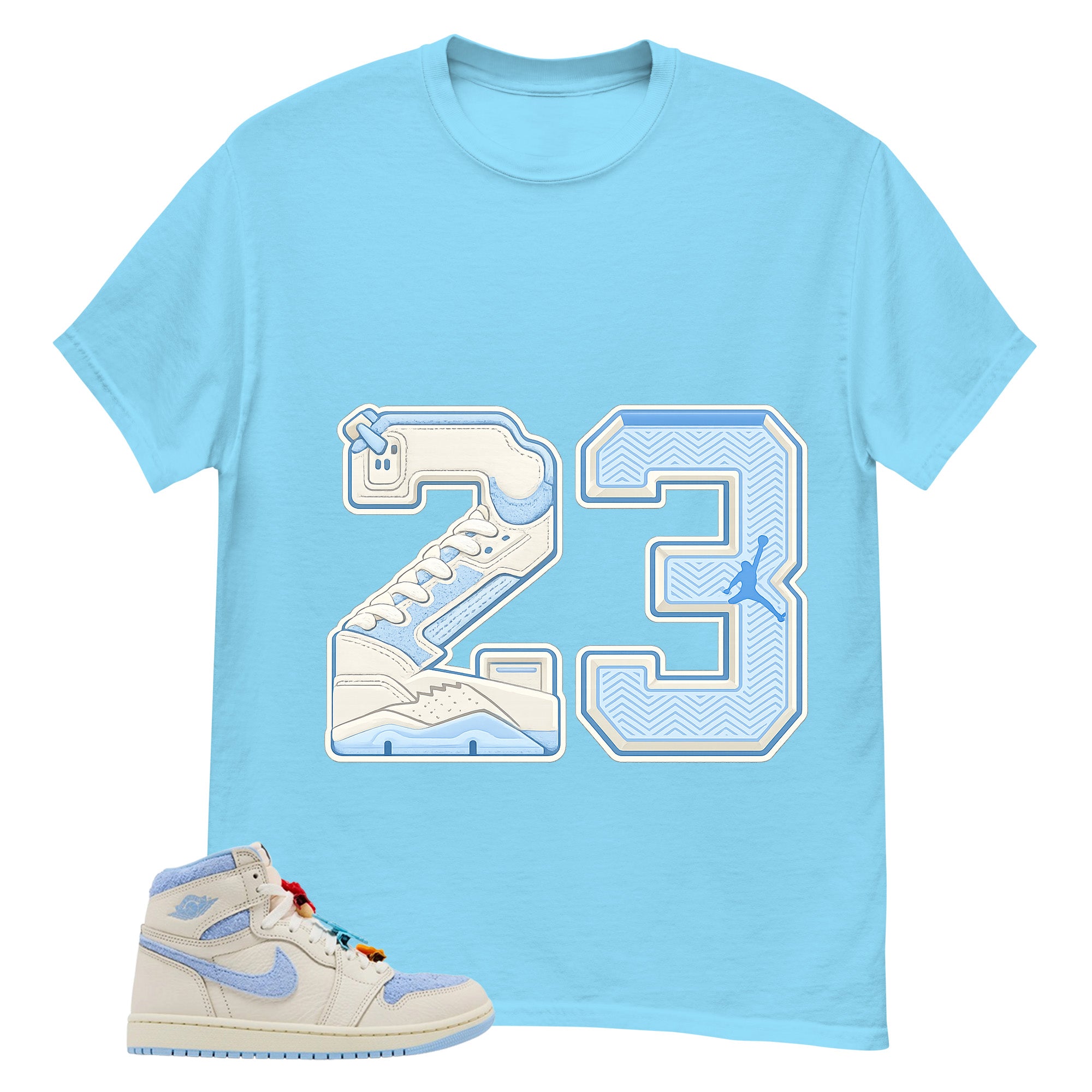 Blue Pale Ivory Pyschic Blue Wmns 1s Shirt Number 23 MJ Graphic