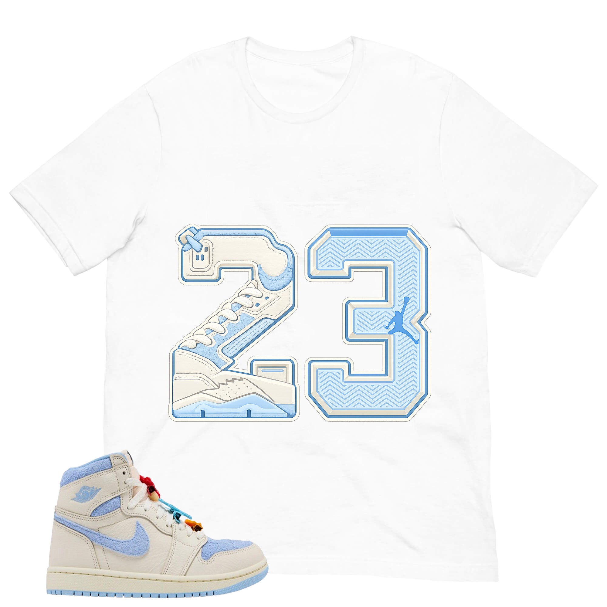 Blue Pale Ivory Pyschic Blue Wmns 1s Shirt Number 23 MJ Graphic