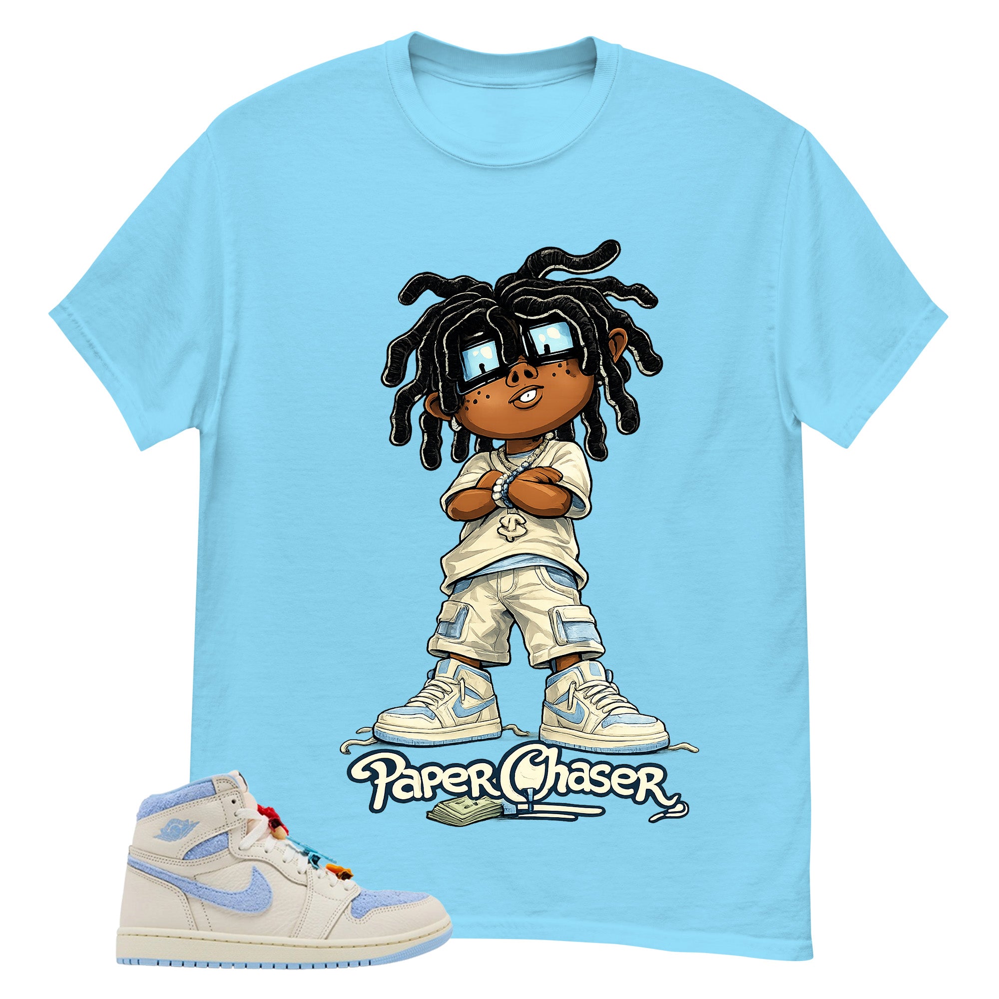 Blue Pale Ivory Pyschic Blue Wmns 1s Shirt Paper Chaser Graphic