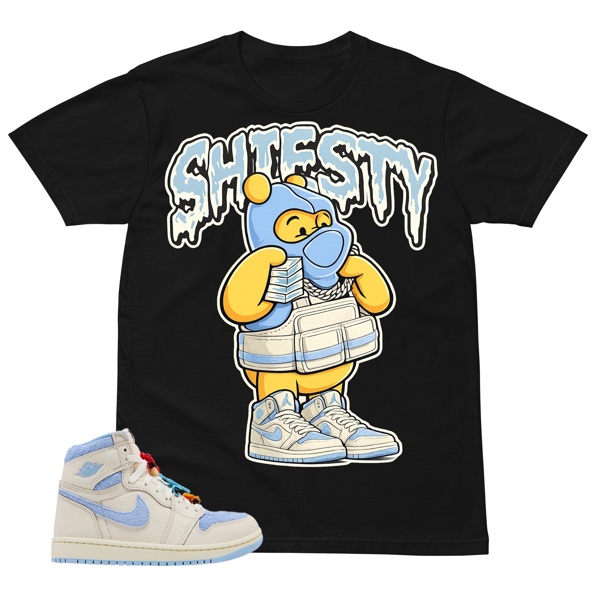 Blue Pale Ivory Pyschic Blue Wmns 1s Shirt Shiesty Pooh Graphic