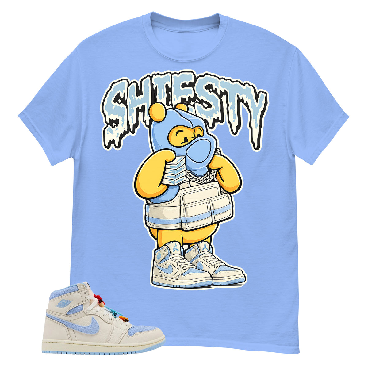 Blue Pale Ivory Pyschic Blue Wmns 1s Shirt Shiesty Pooh Graphic
