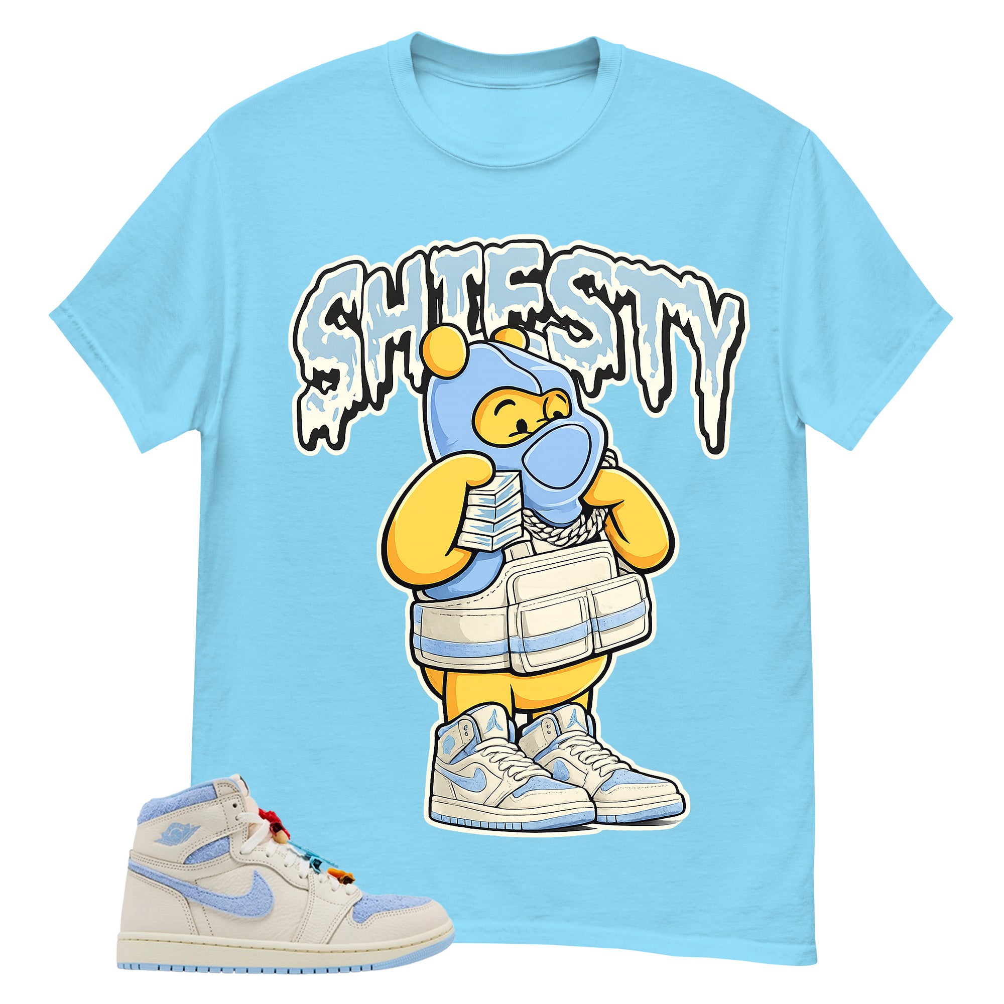 Blue Pale Ivory Pyschic Blue Wmns 1s Shirt Shiesty Pooh Graphic