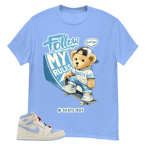 Blue Pale Ivory Pyschic Blue Wmns 1s Shirt Skate Boy Graphic