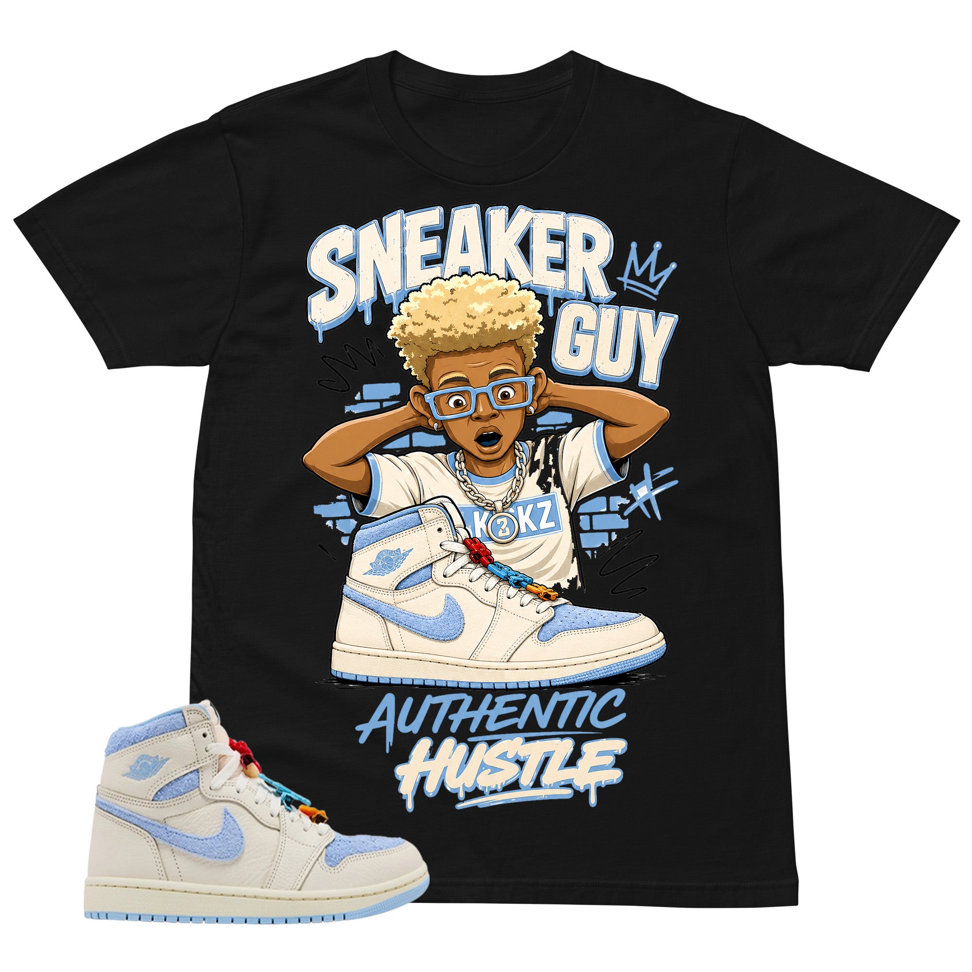 Blue Pale Ivory Pyschic Blue Wmns 1s Shirt Sneaker Guy Graphic