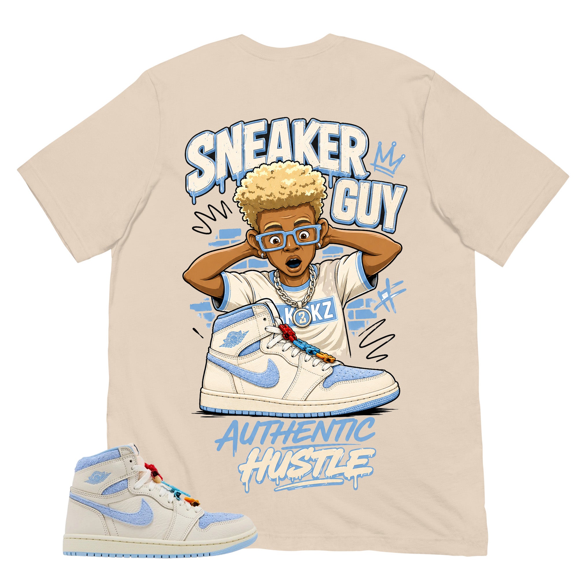 Blue Pale Ivory Pyschic Blue Wmns 1s Shirt Sneaker Guy Graphic